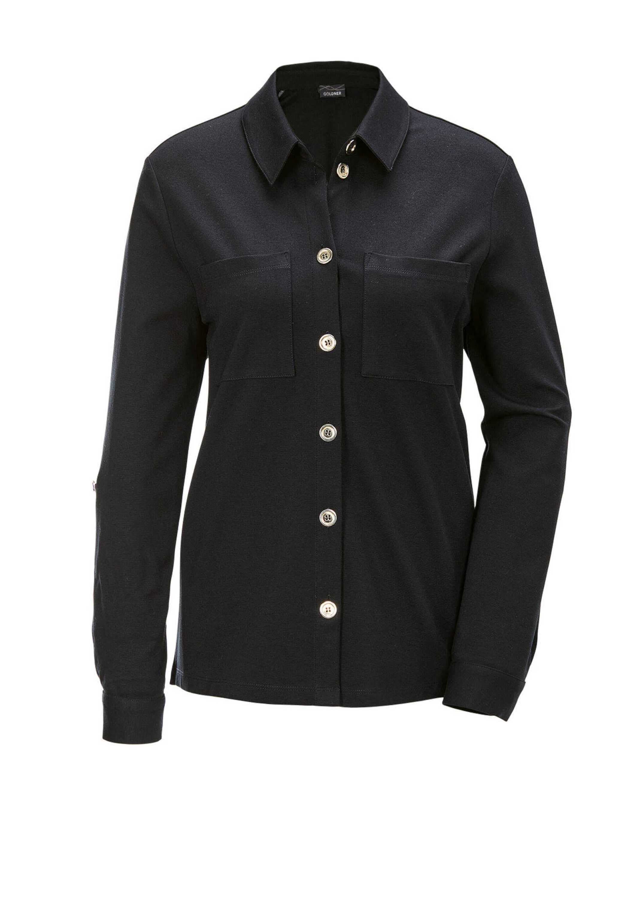 GOLDNER Damen Kurzjacke "Hemdjacke"schwarz, Gr. 44, Obermaterial: 69% Viskose CV. 26% Polyester PES. 5% Elasthan EL., Jacken