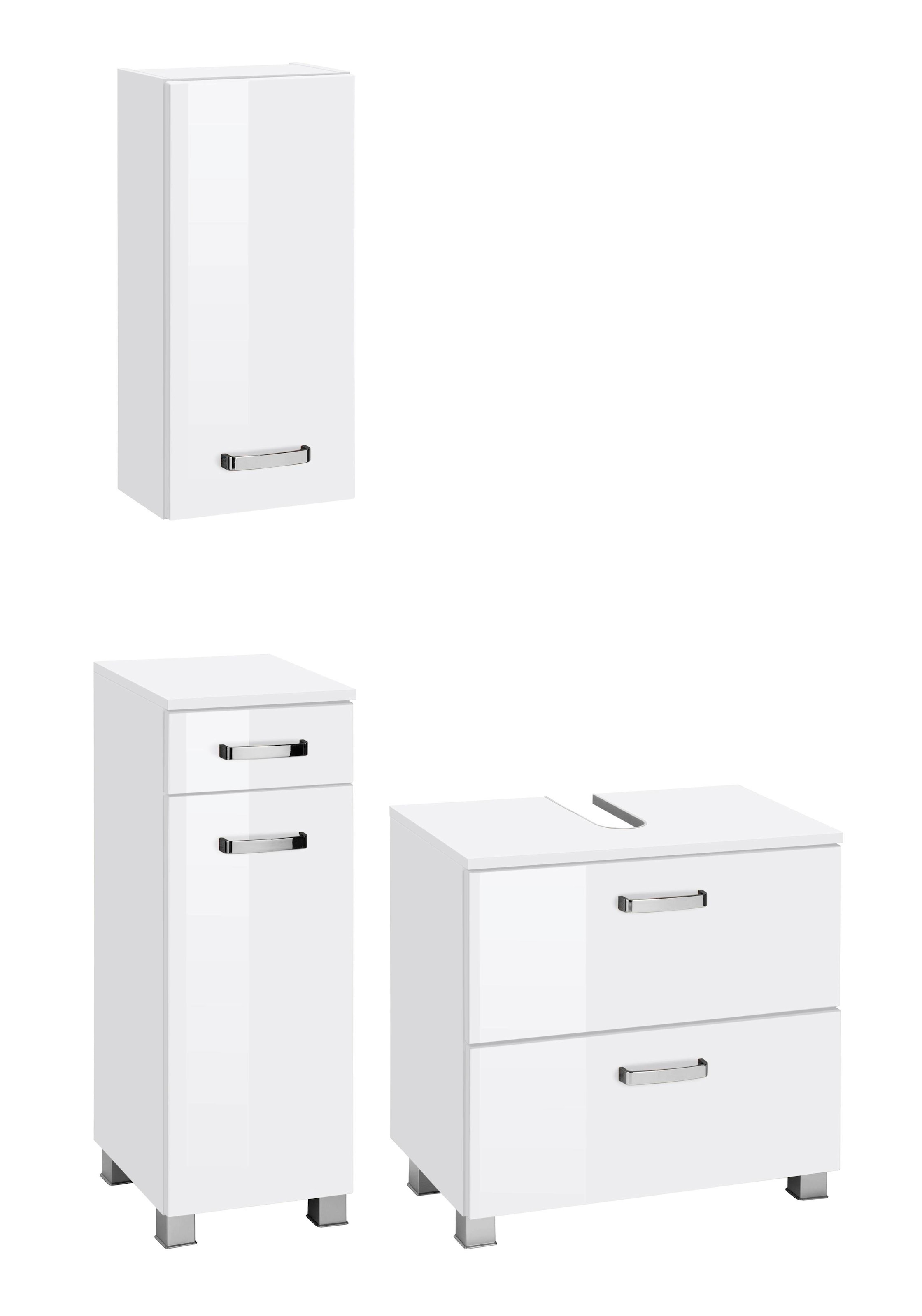 welltime Badmöbel-Set "Ravenna" 3 Stk. tlg. Hängeschrank, Unterschrank, Was günstig online kaufen