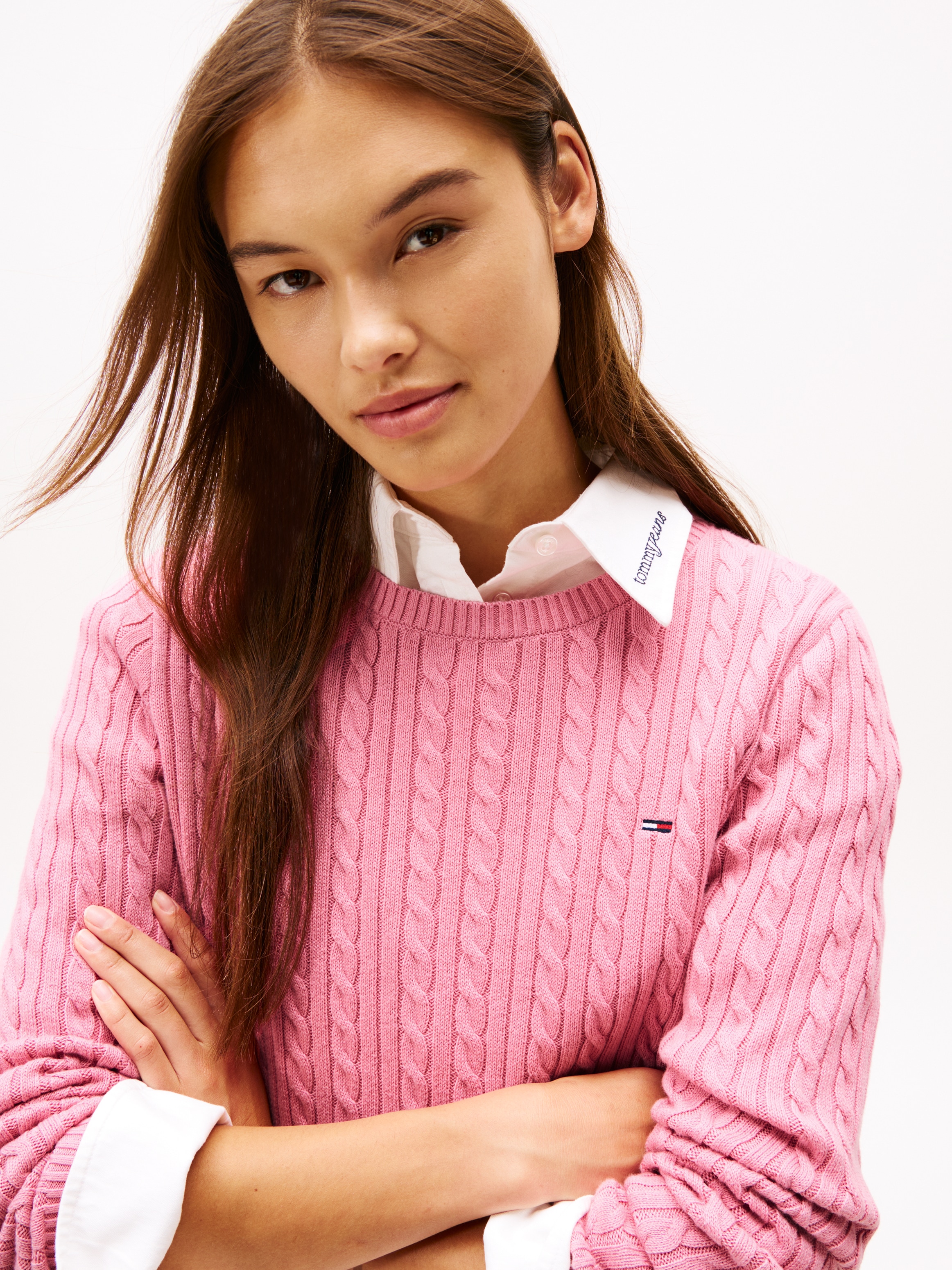 Tommy Jeans Strickpullover »TJW CABLE ESSENTIAL SWEATER«, mit Zopfmuster