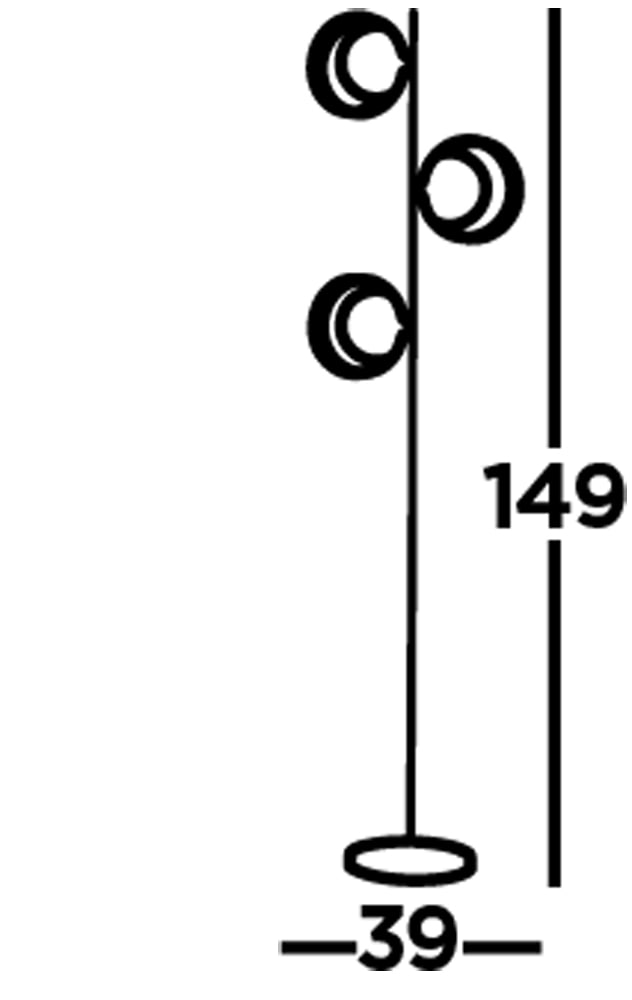 Searchlight Stehlampe »Orbital Floor Lamp - Black Metal, Gold Leaf & Opal Glass« G9 1 Stk.