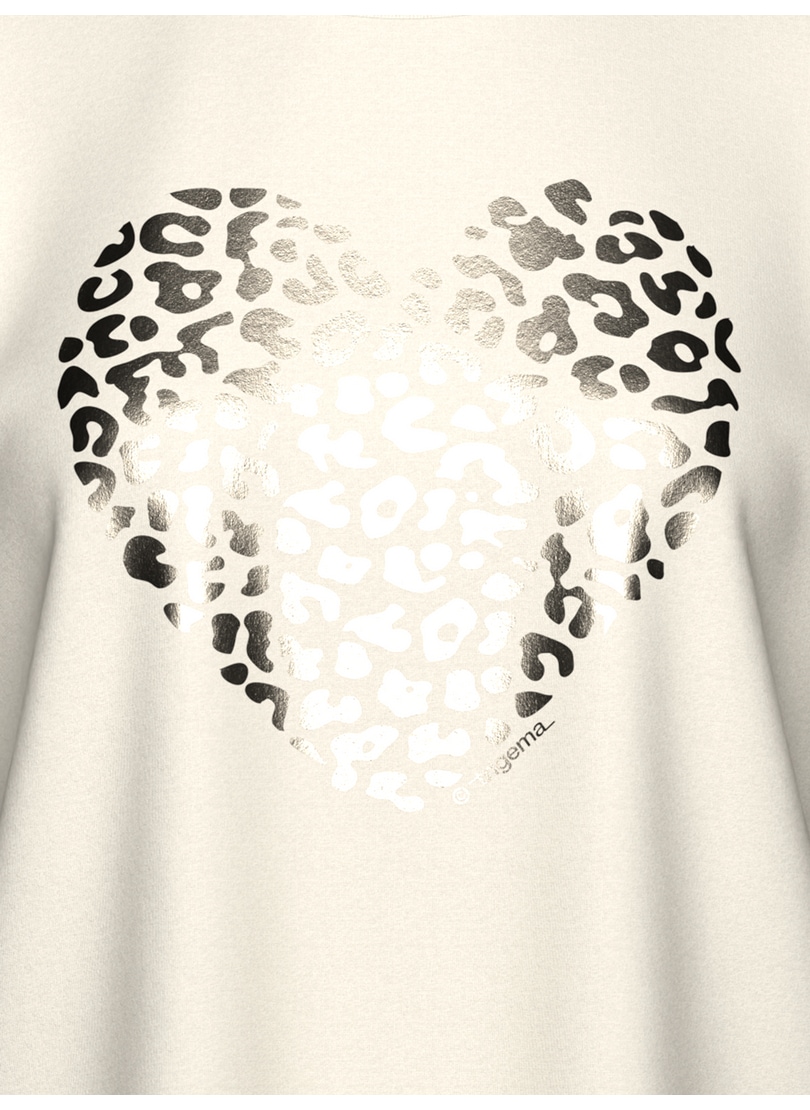 Trigema T-Shirt »TRIGEMA T-Shirt mit goldenem Leo-Herz-Print«, (1 tlg.)
