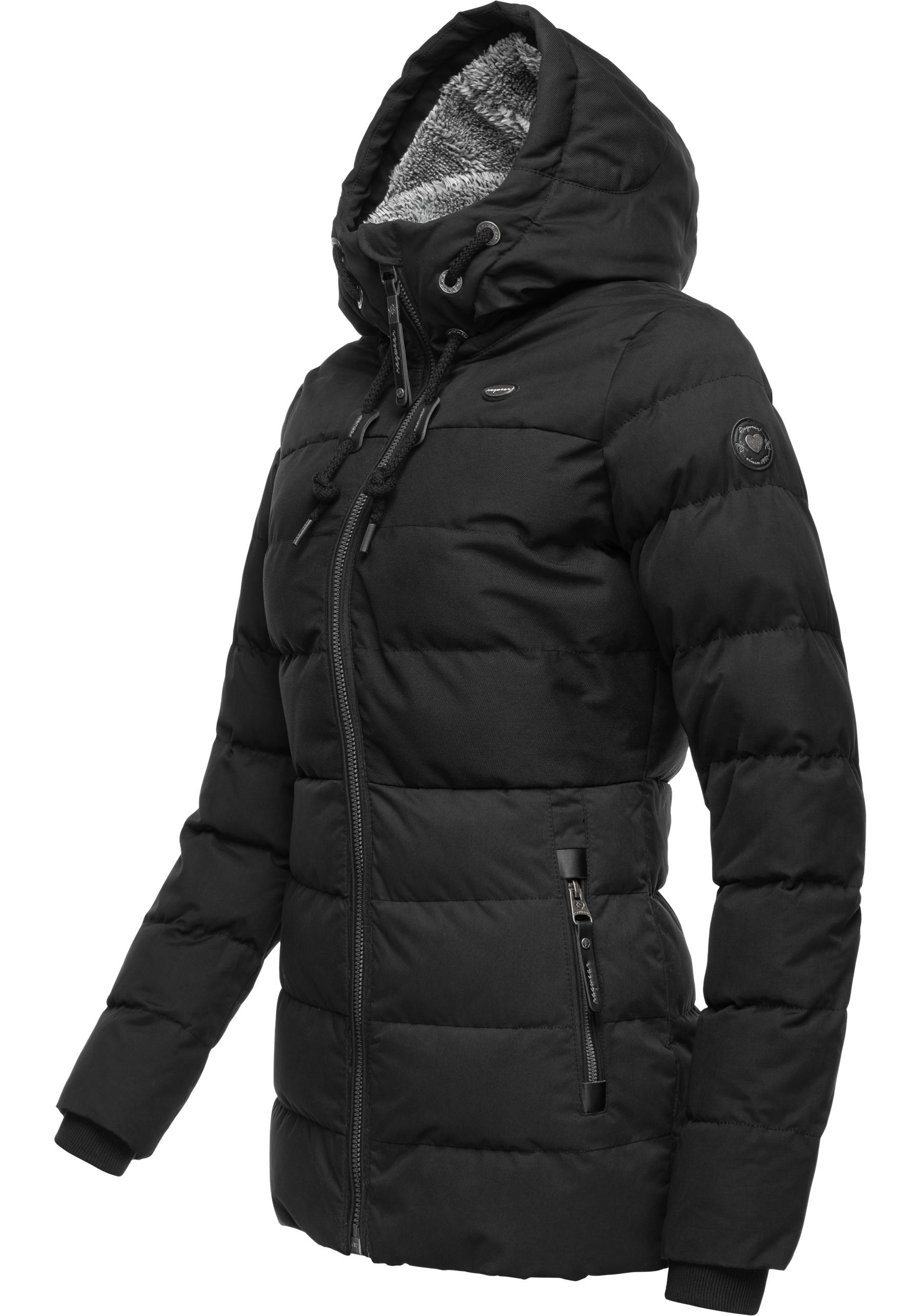 Ragwear Winterjacke »Quantic«, mit Kapuze, stylische Steppjacke mit Teddyfell-Kapuze
