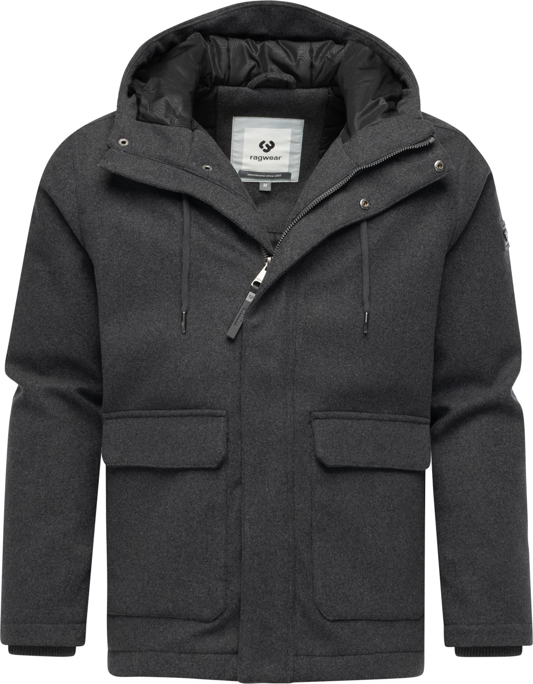Ragwear Outdoorjacke »Mr Them Felt YOUMODO« mit Kapuze Warmer Herren Wollmantel mit großen Pattentaschen