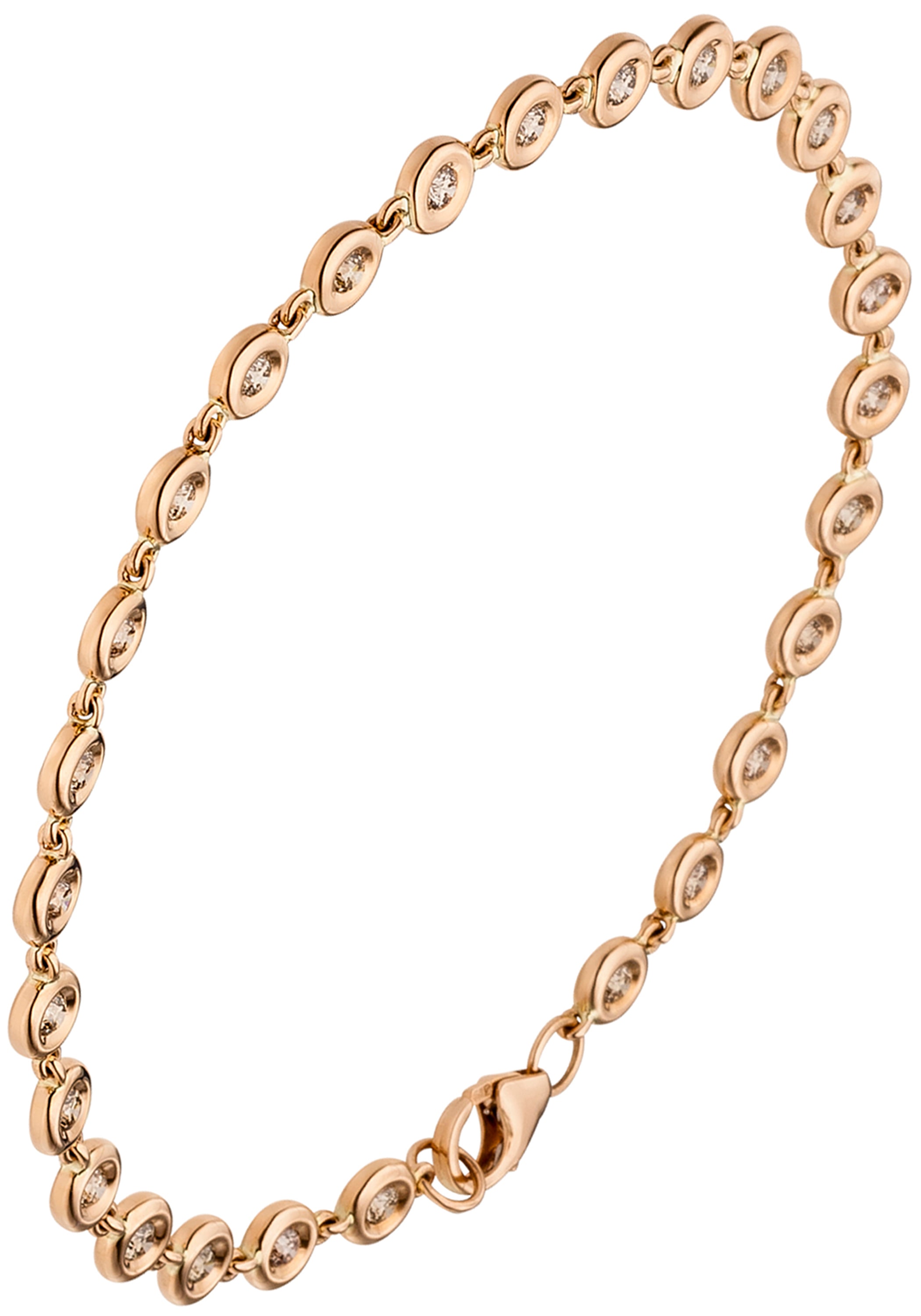 JOBO Damen Tennisarmband "Armband Roségoldarmband 18 cm", 18cm, Diamanten Roségold 585roségold 585, Diamanten, Roségold 585, Armbänder, 585 Roségold