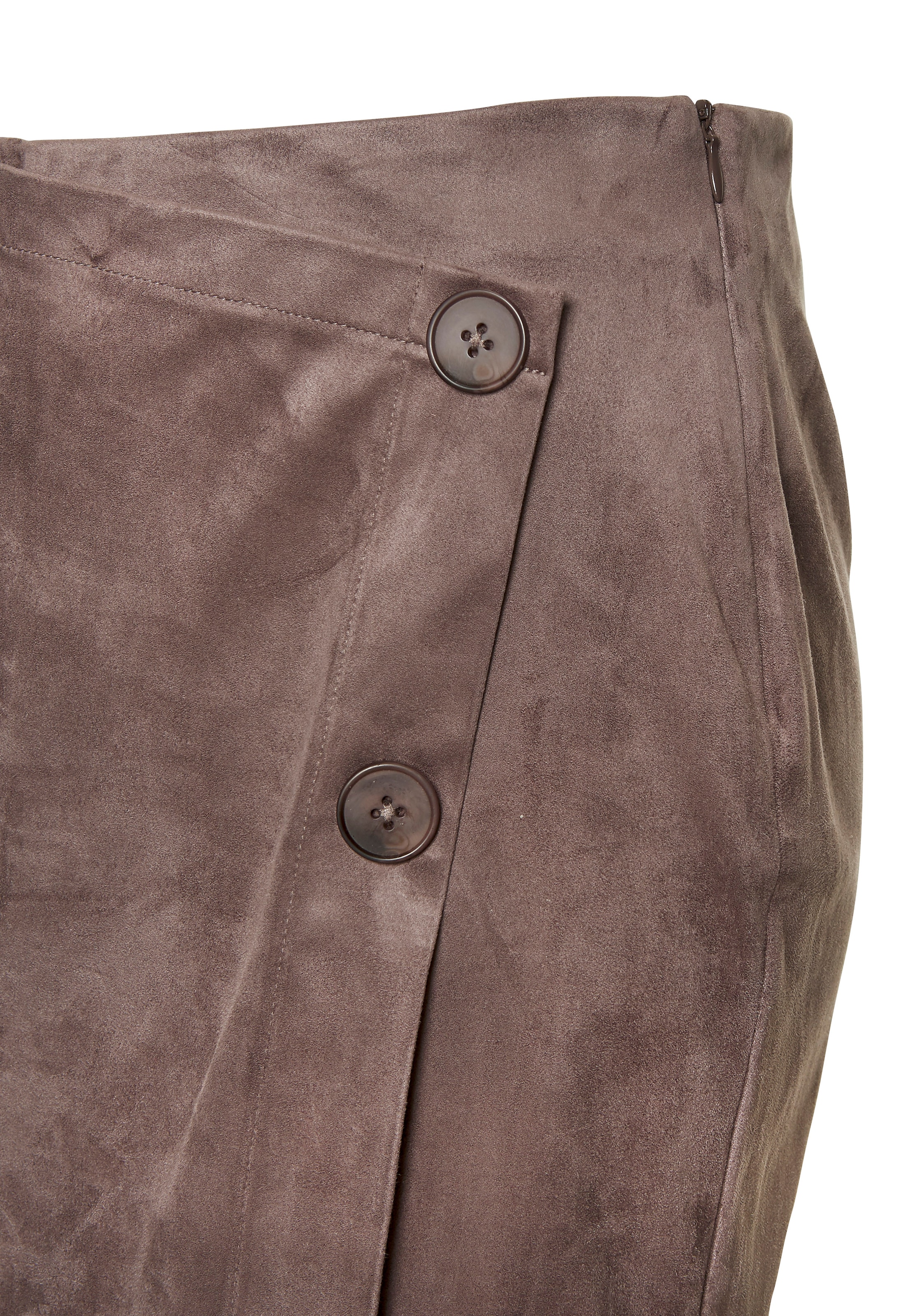 LASCANA Hosenrock, in Wickeloptik aus Velourlederimitat, eleganter Skort mit Zierknöpfen