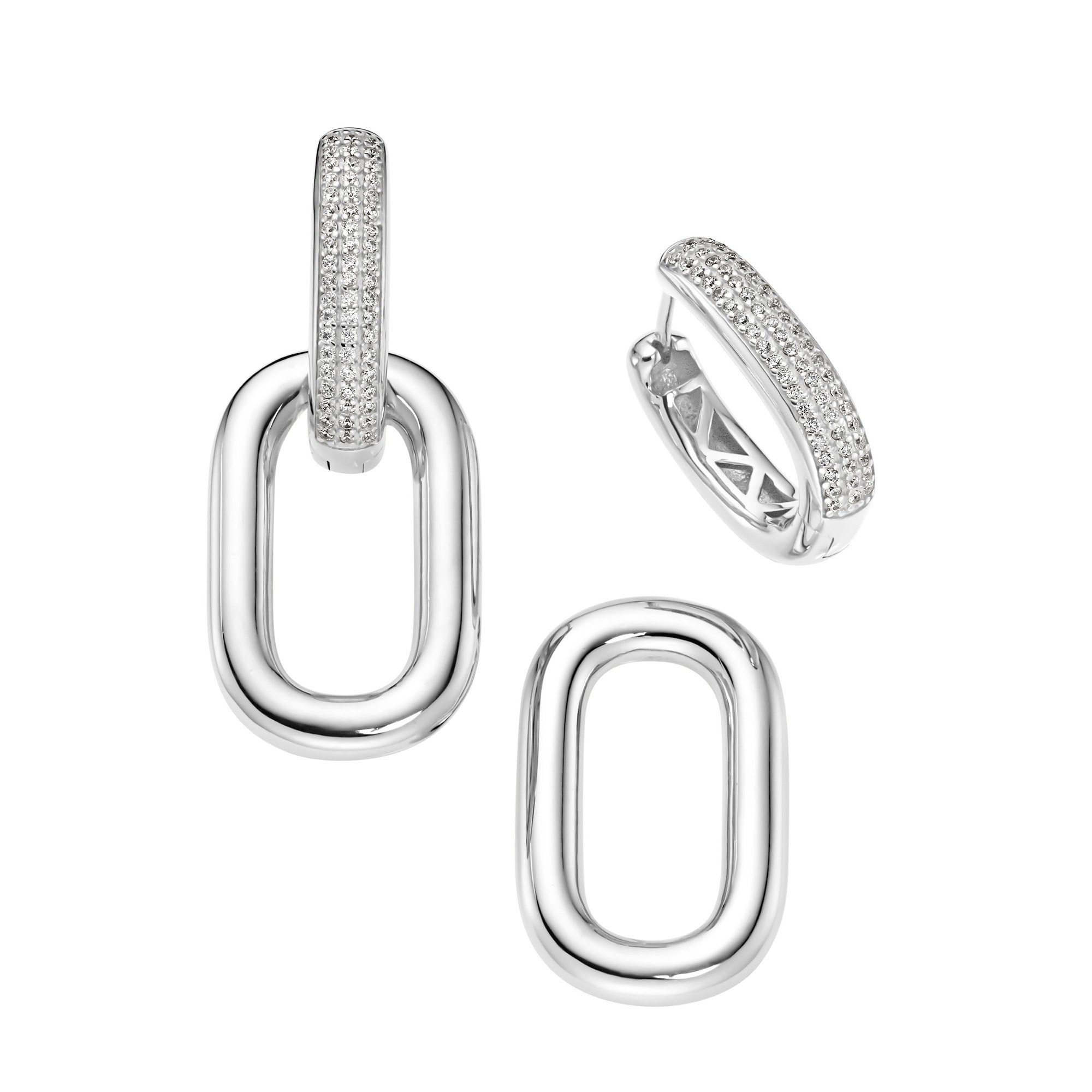 GIORGIO MARTELLO MILANO Paar Creolen »mit weißen Zirkonia, Silber 925«