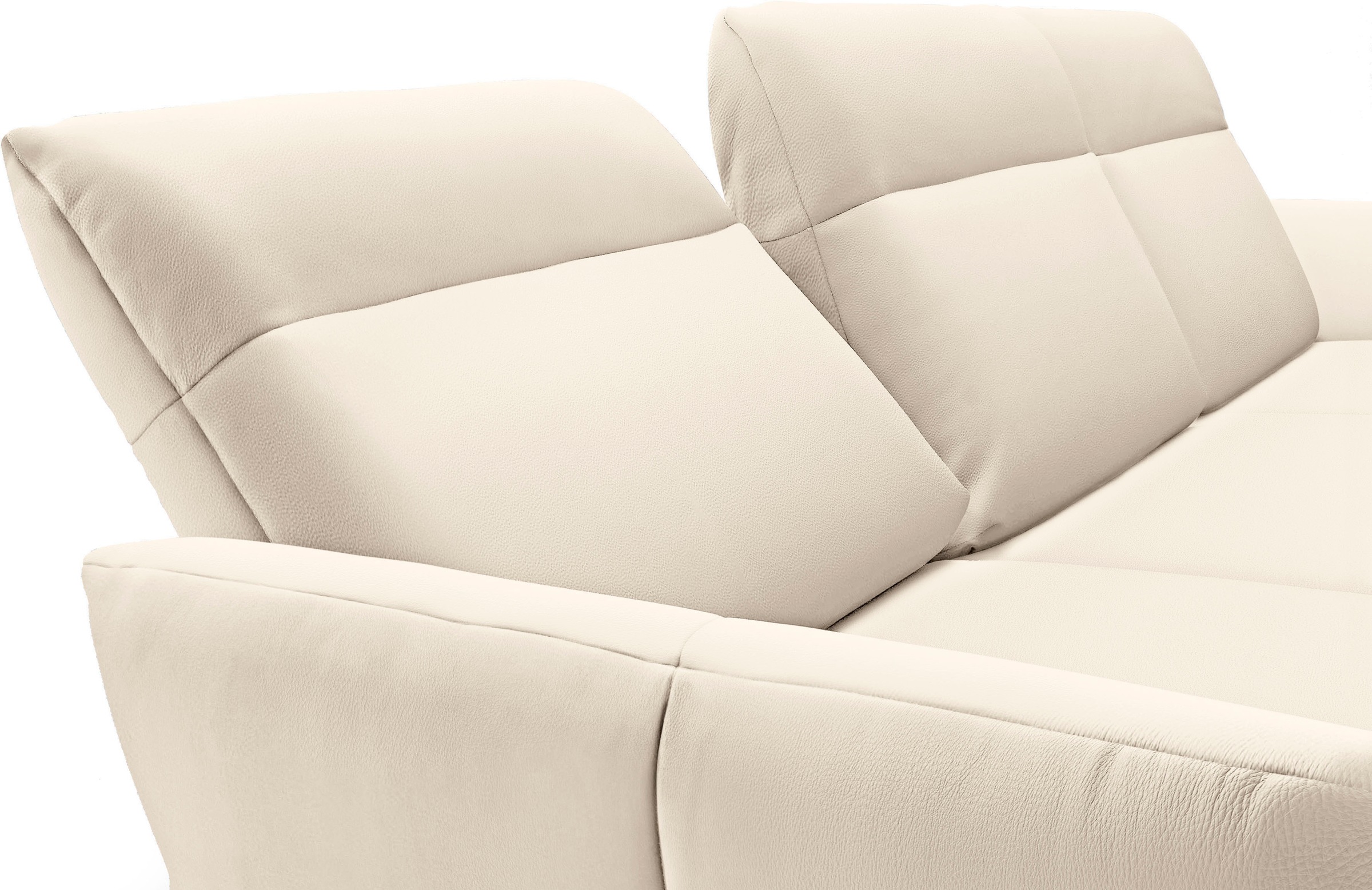 Creation BY ROLF BENZ Ecksofa »CR.460«, Sockel in Eiche, Winkelfüße in Umbragrau, Breite 318 cm