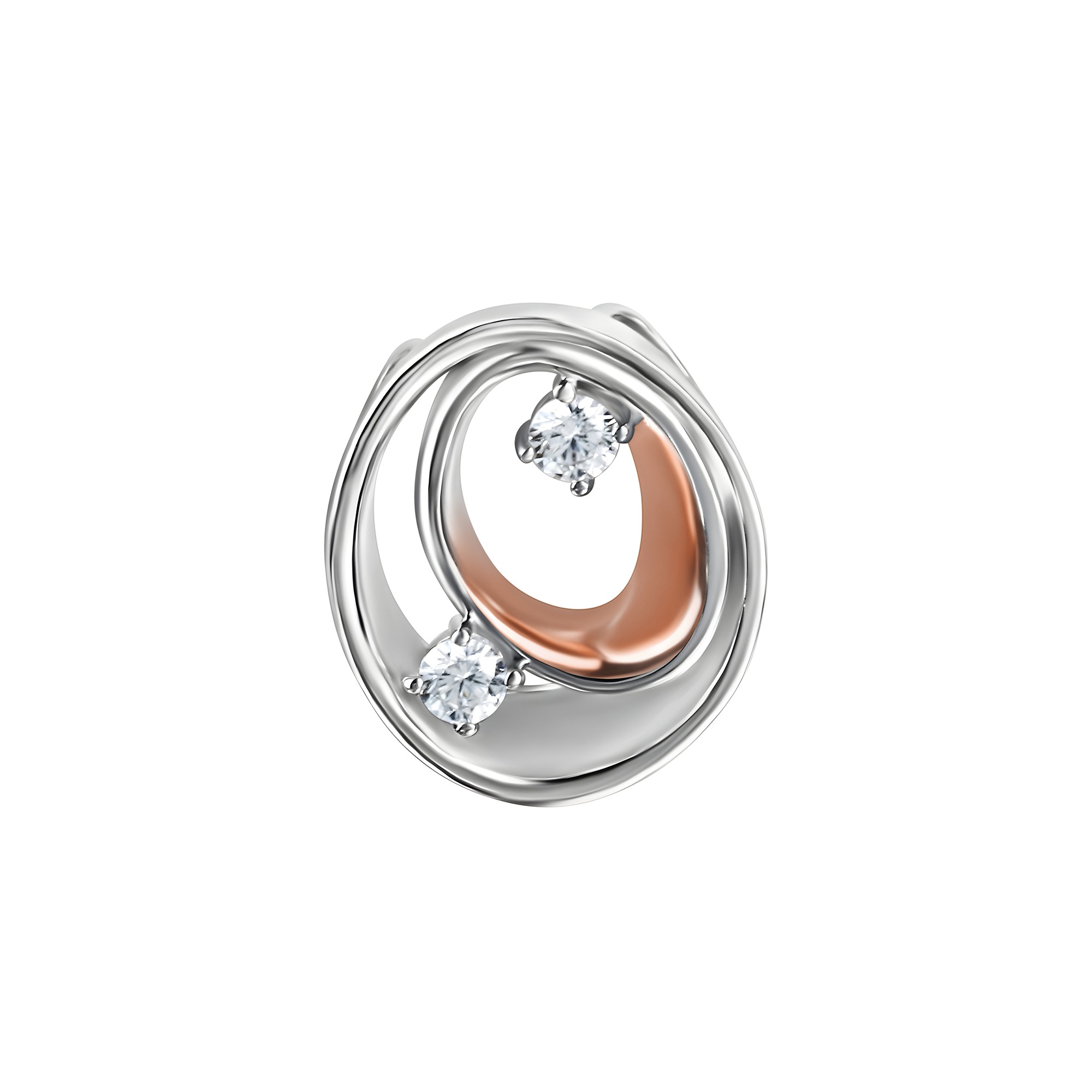 "Kettenanhänger VIVANCE ""925/-Sterling Silber rhodiniert teils rosévergoldet"", bunt (mehrfarbig), Schmuckanhänger, Damen, one-size, Silber 925