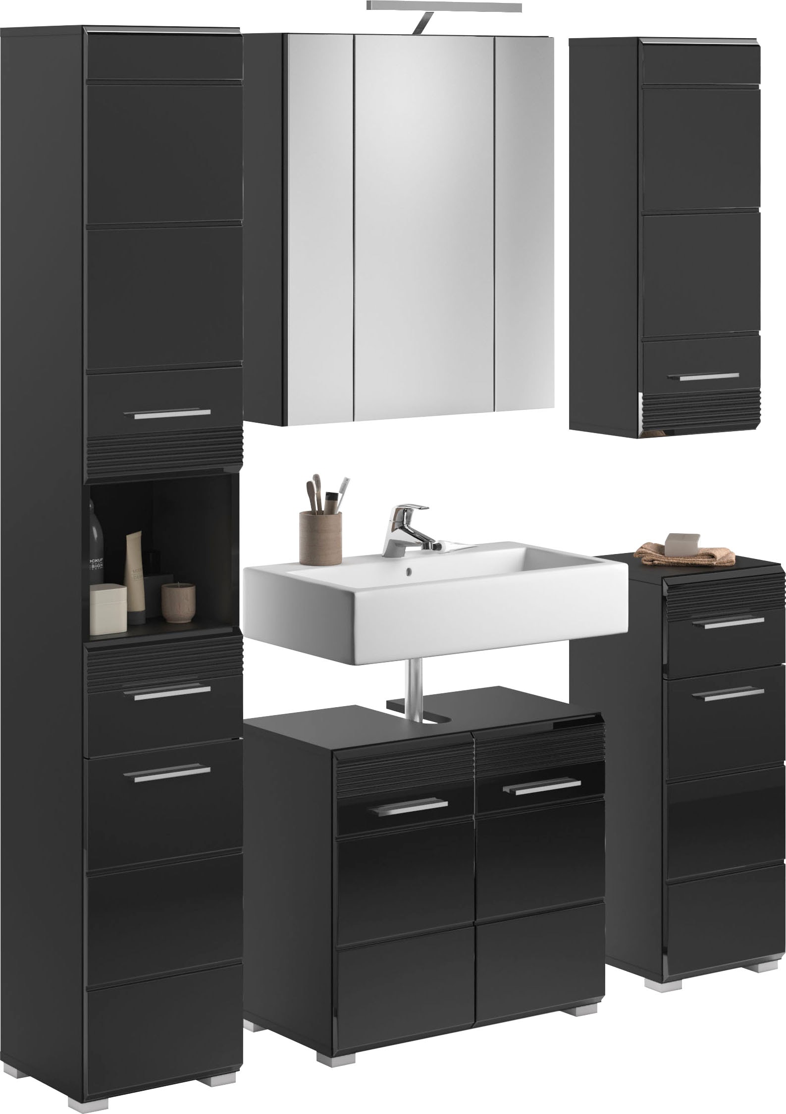 INOSIGN Badmöbel-Set "Malmö, 5 teilig, inklusive LED Beleuchtung, bestehend günstig online kaufen
