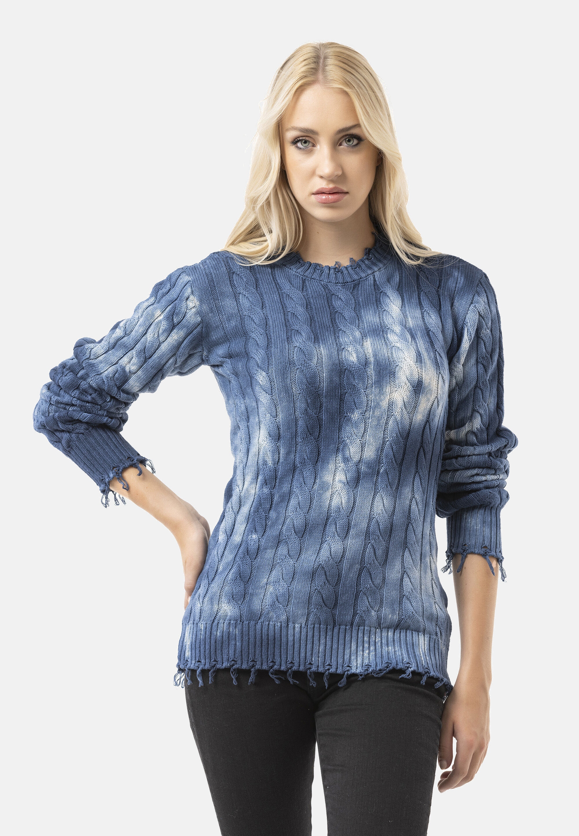 Cipo & Baxx Strickpullover »WP268« 1 Tie-Dye Optik