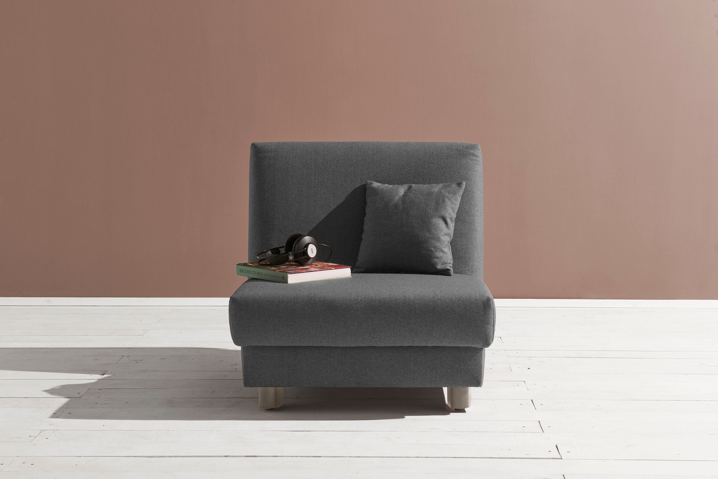 ell + ell Schlafsofa »Enny«, Liegefläche Breite 80 cm, Liegehöhe 45 cm, Füße alufarben, Rückenlehne