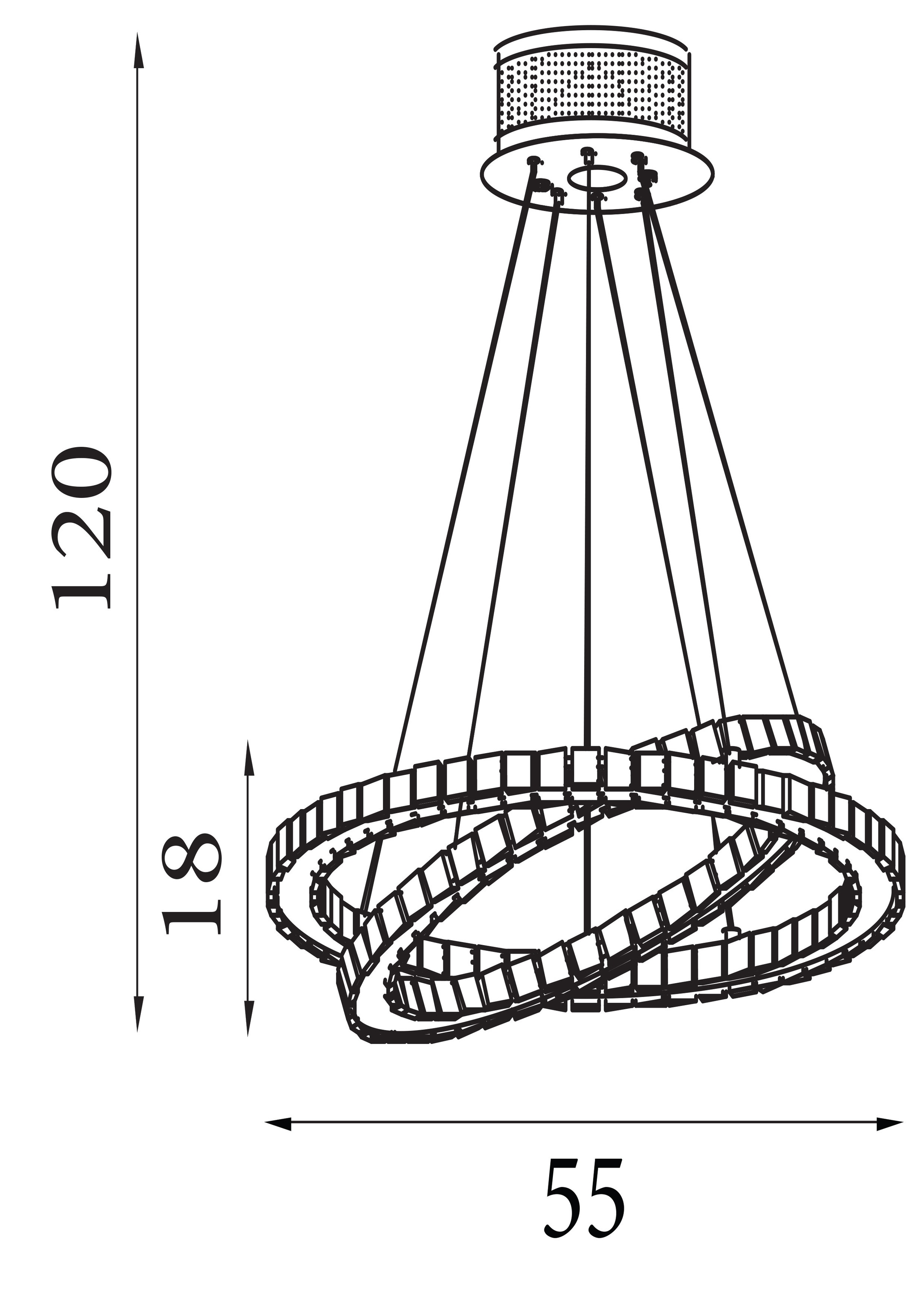 Searchlight LED Pendelleuchte »Clover 2Lt LED-Ringanhänger - Chrom und klares Glas« LED-Modul 1 Stk.