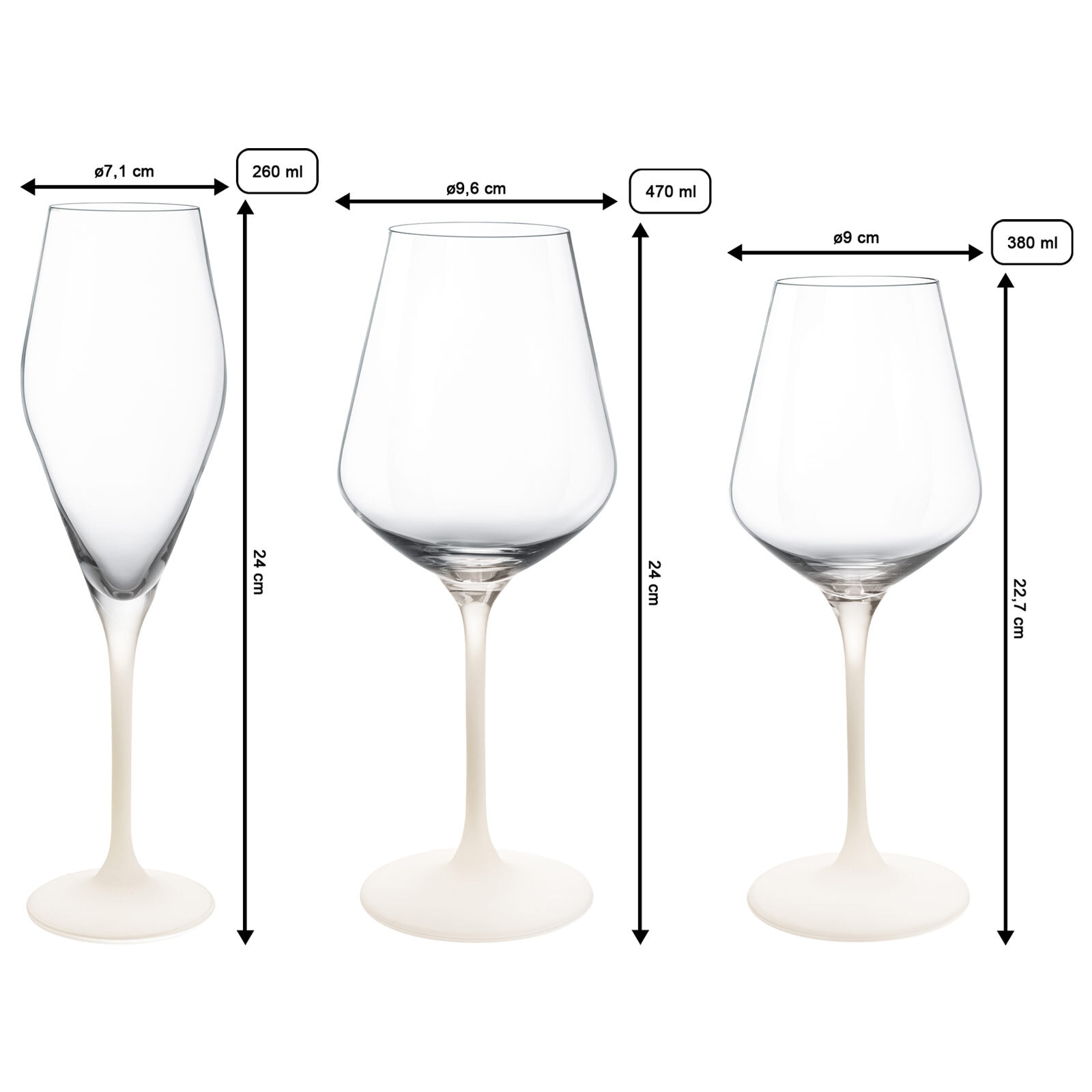Villeroy & Boch Gläser-Set »Wein- und Sektgläser Set Manufacture Rock Blanc 12er Set weiß-transparent« Handwäsche wird empfohlen