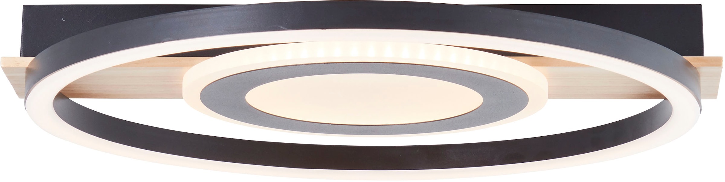 my home LED Deckenleuchte »Lysann Deckenlampe«, 39 x 37 cm, 22 W, 2900 lm, 3000 K, Holz/Metall, braun/schwarz