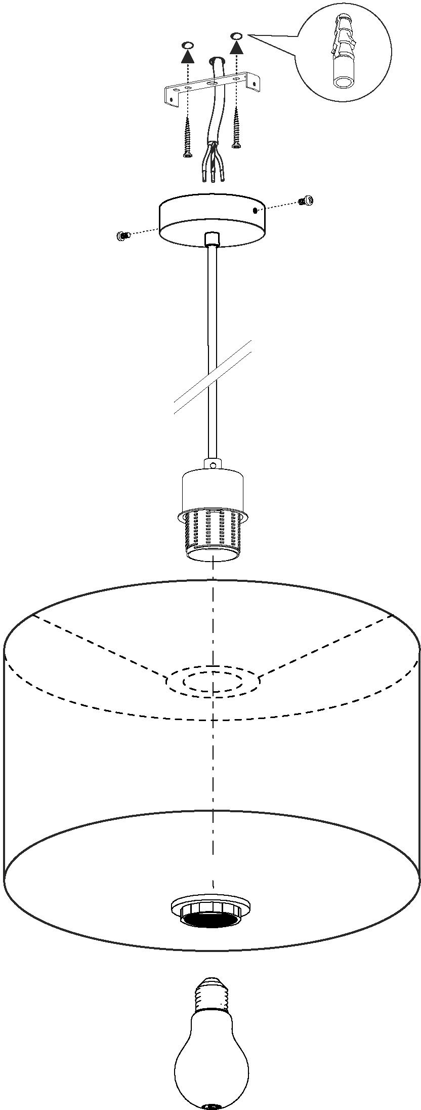 EGLO Hängeleuchte »PASTERI«, 1 flammig-flammig, weiß / Ø38 x H110 cm /  exkl. 1 x E27 (je max. 60W) / Lampe aus Stoff | BAUR