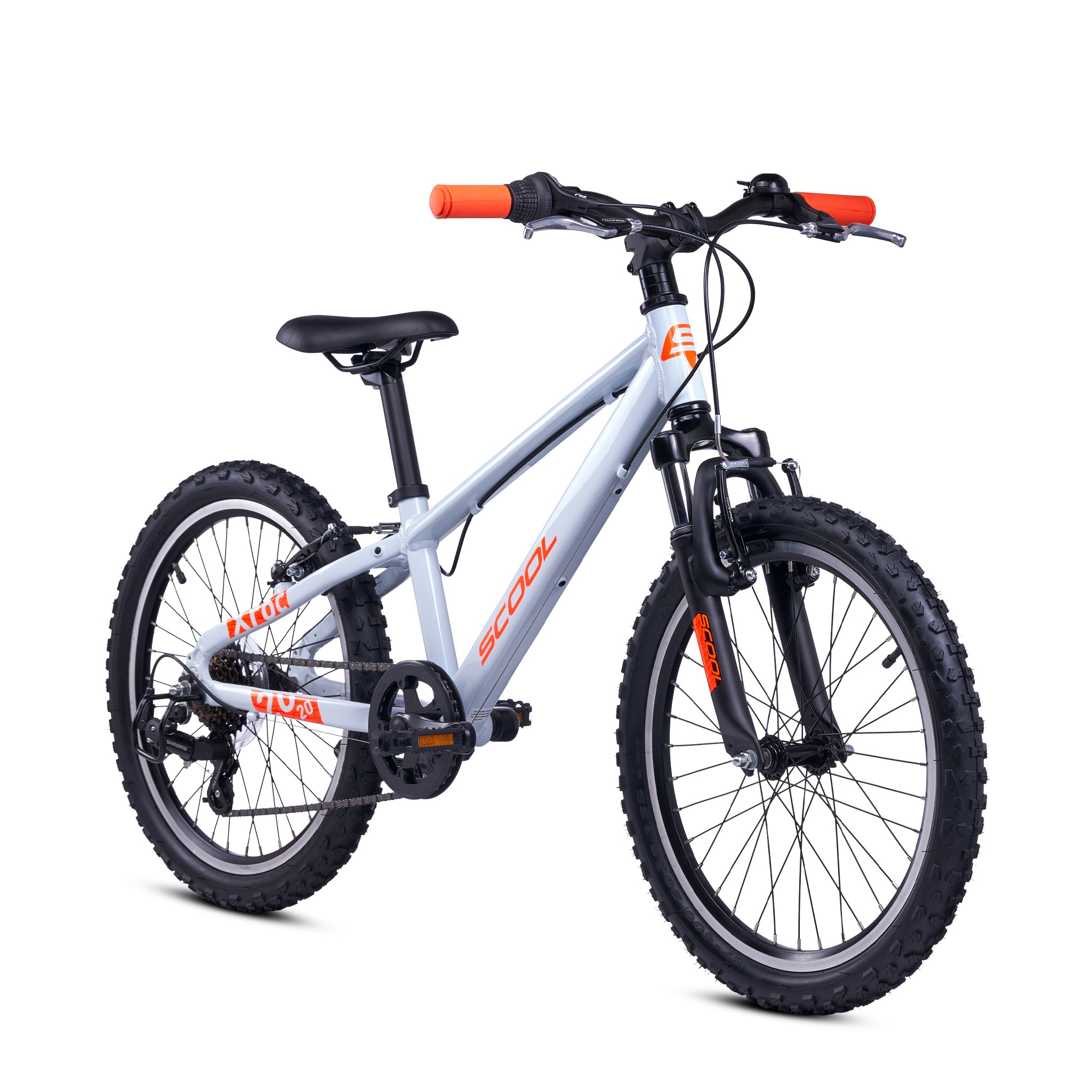 S’COOL Jugendfahrrad »S'COOL Xroc Pro 20-K7 Sky Grey/Neon Orange« 7 Gang Shimano Kettenschaltung