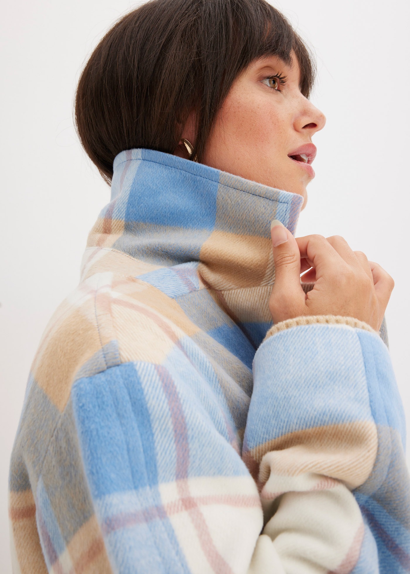 bonprix Langmantel "Oversize-Mantel n Wolloptik" Oversize-Passform, mit Rev günstig online kaufen