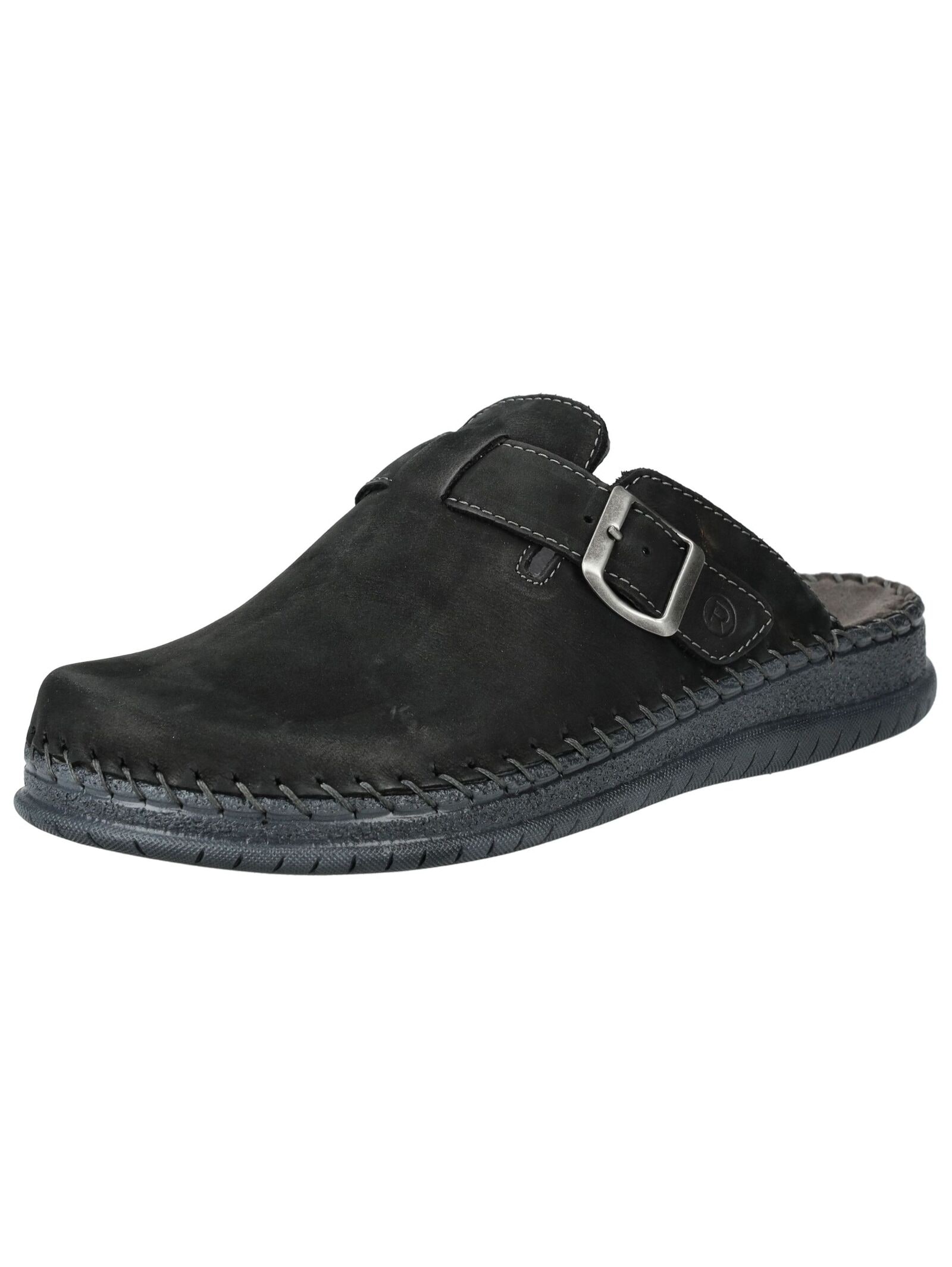 Pantolette ROHDE "Rohde Pantoletten Veloursleder", Herren, Gr. 43, schwarz, Veloursleder, Schuhe Pantolette