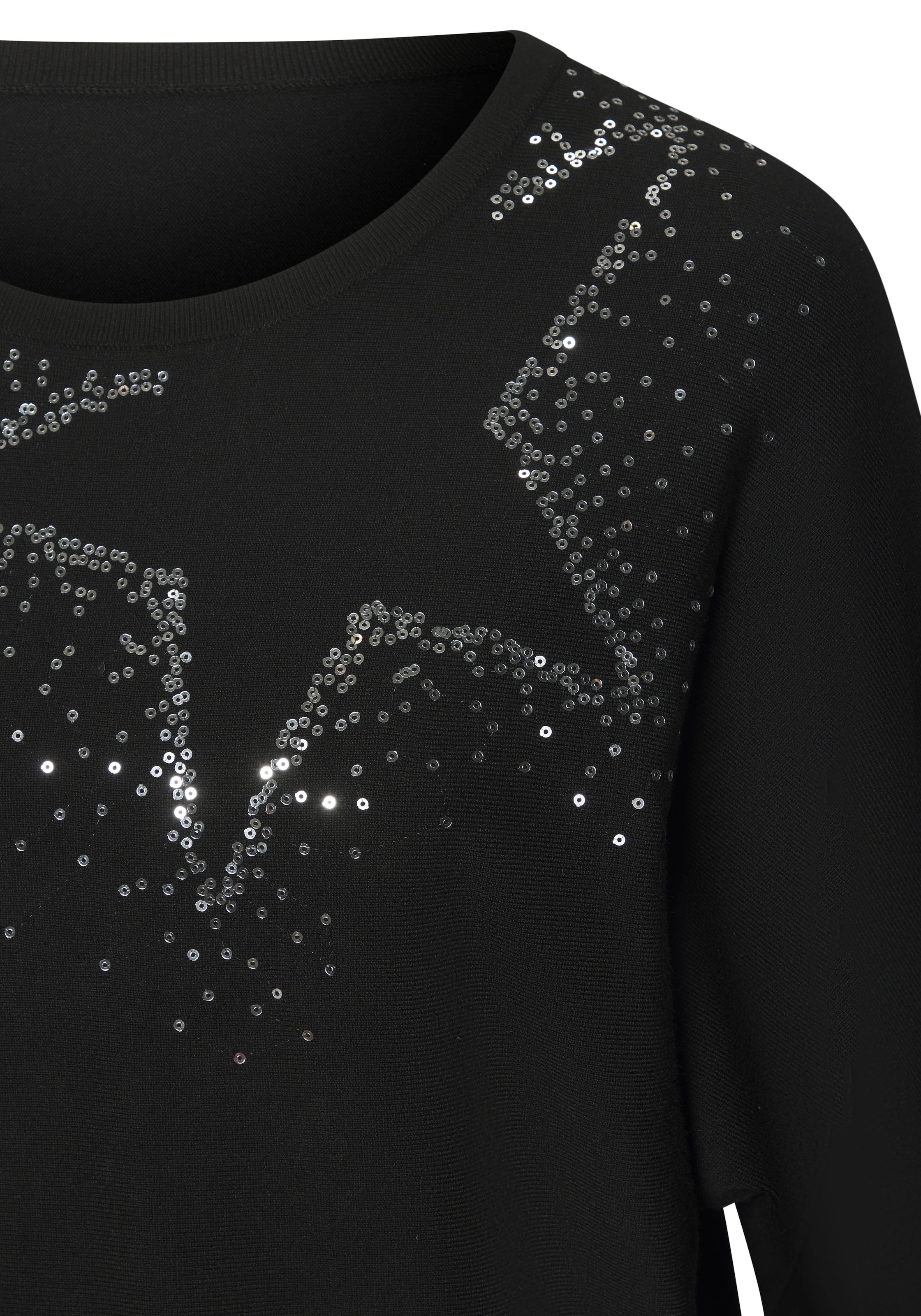 LASCANA Rundhalsshirt »mit Sternendesign aus funkelnden Pailletten« aus weichem Viskose-Strick