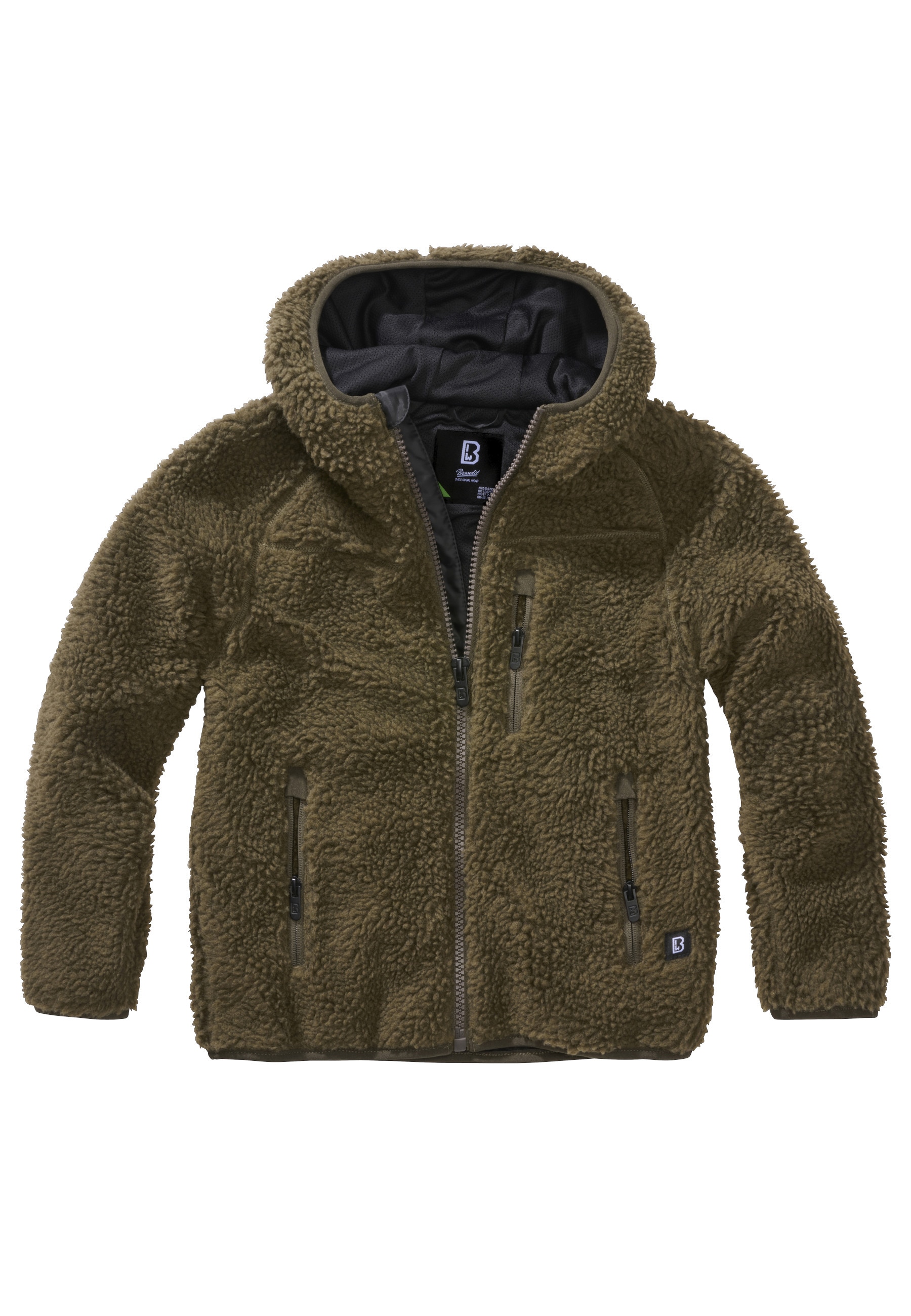 Brandit Allwetterjacke "Brandit Damen Kids Teddyfleecejacket Hood" 1 Stk. tlg. mit Kapuze