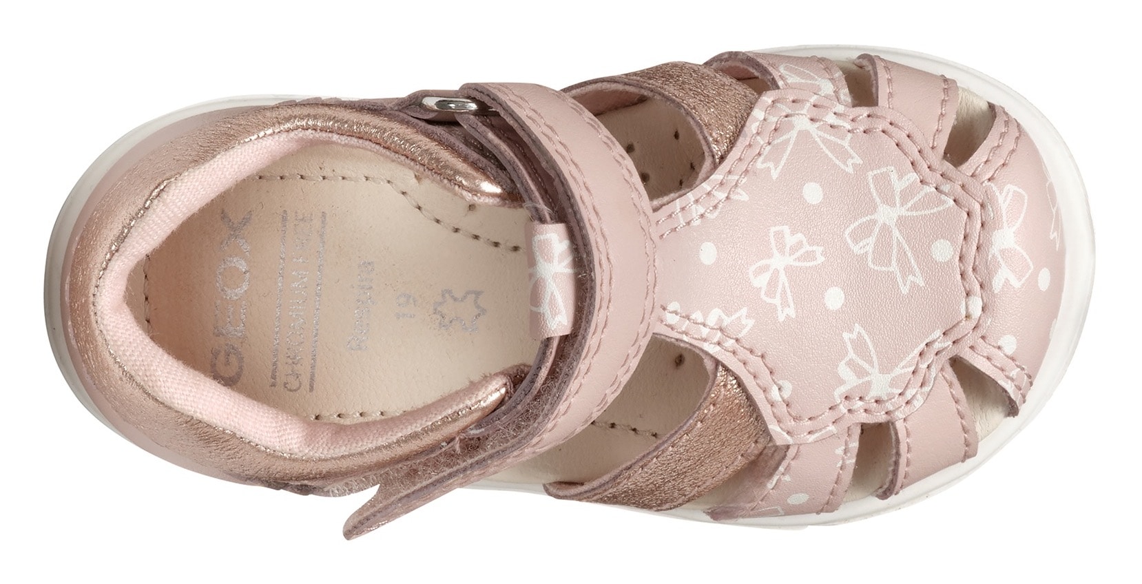 Geox Lauflernschuh »B SANDAL ZAPITO GIRL«, Glitzersandale, Klettschuh, Babyschuh im Metallic Look