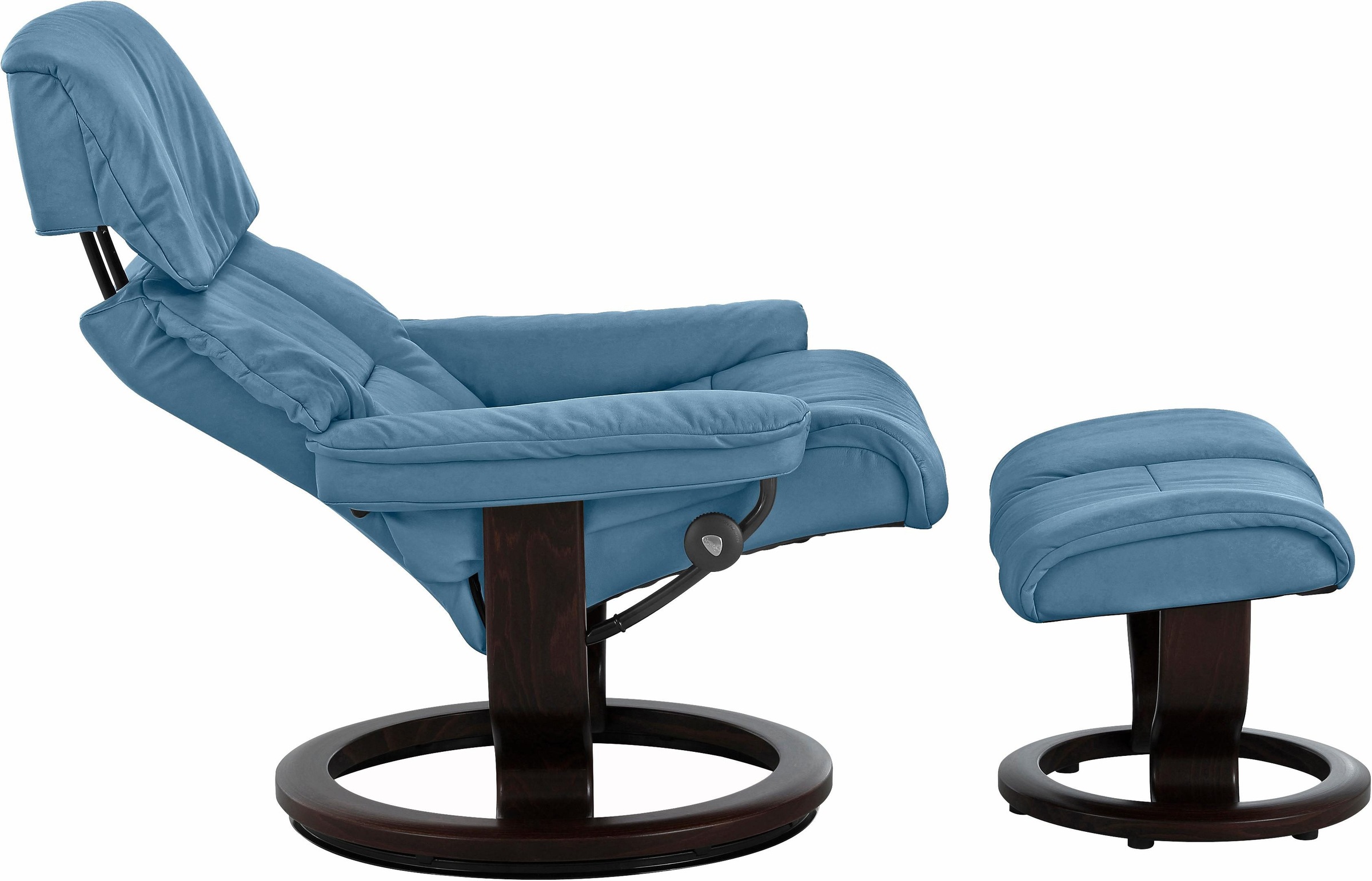 Stressless® Relaxsessel »Ruby«, (Set, Relaxsessel mit Hocker), mit Classic Base, Größe S, Gestell Eiche, Wenge, Braun & Schwarz