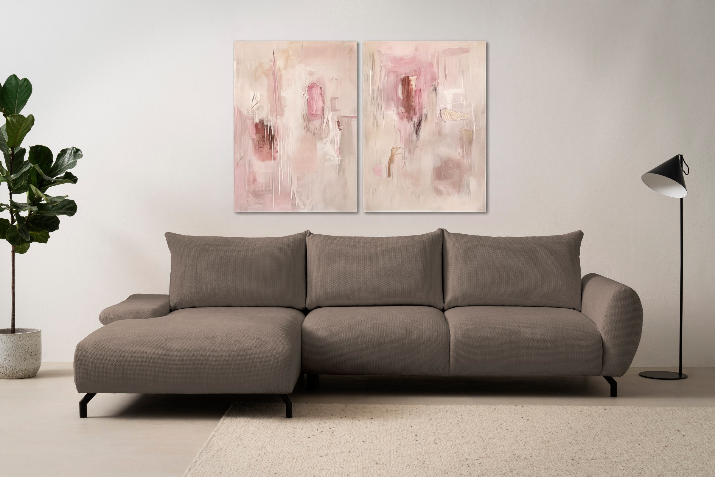 OTTO home Ecksofa "KELLIE, L-Form, 315 cm, verstellbare Armlehne, Metallfüß günstig online kaufen