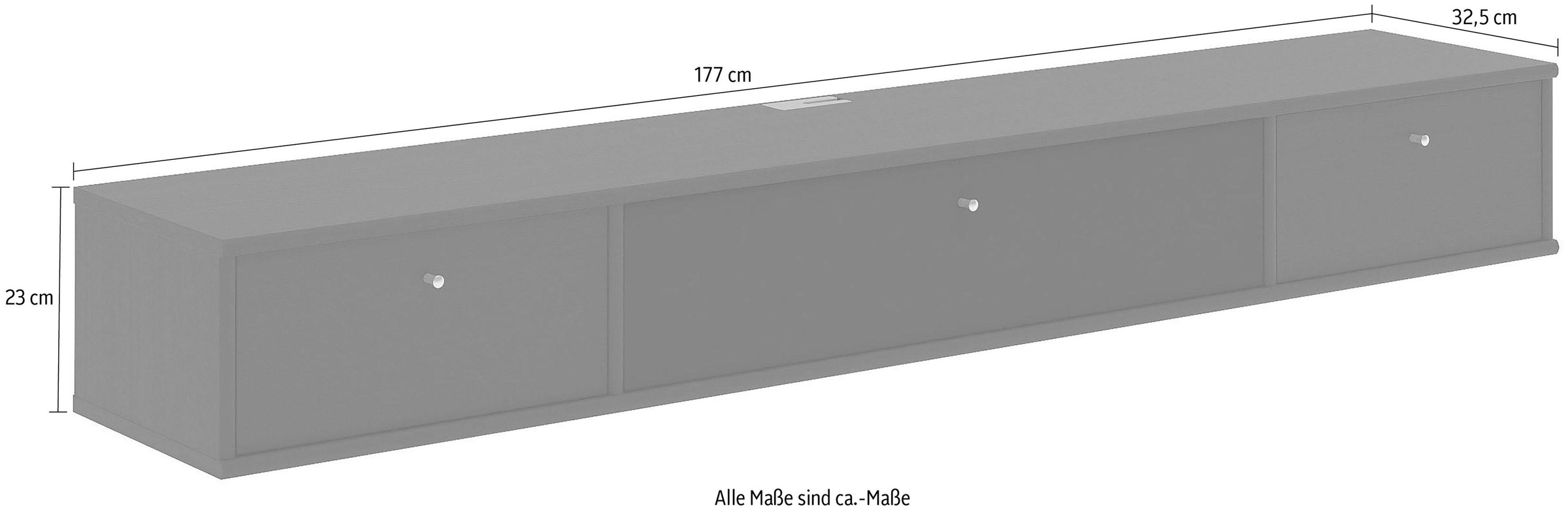 Hammel Furniture TV-Board »Mistral Fernsehschrank, Medienmöbel, Hängend«, mit Klappe mit Akustikstoff, Kabeldurchführung, Lowboard, B: 177 cm