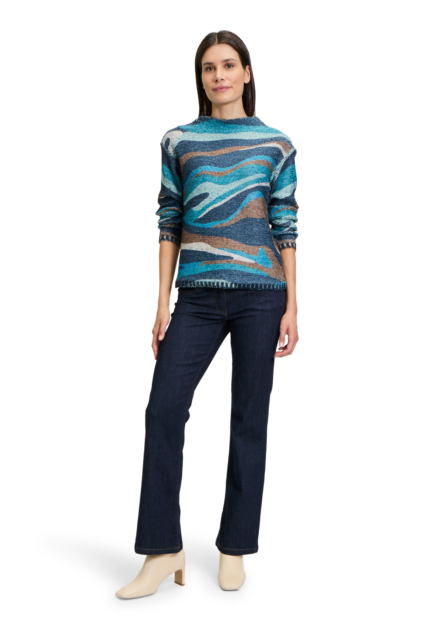 Betty Barclay Strickpullover »Betty Barclay Grobstrick-Pullover mit Print«, (1 tlg.), Pailletten
