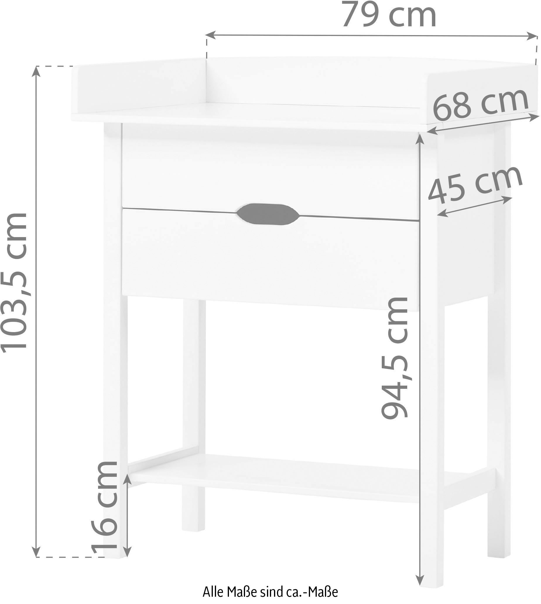 Hoppekids Wickelkommode »ISABELLA«, Auflage abnehmbar, wahlweise mit Wickelauflage, 79 cm