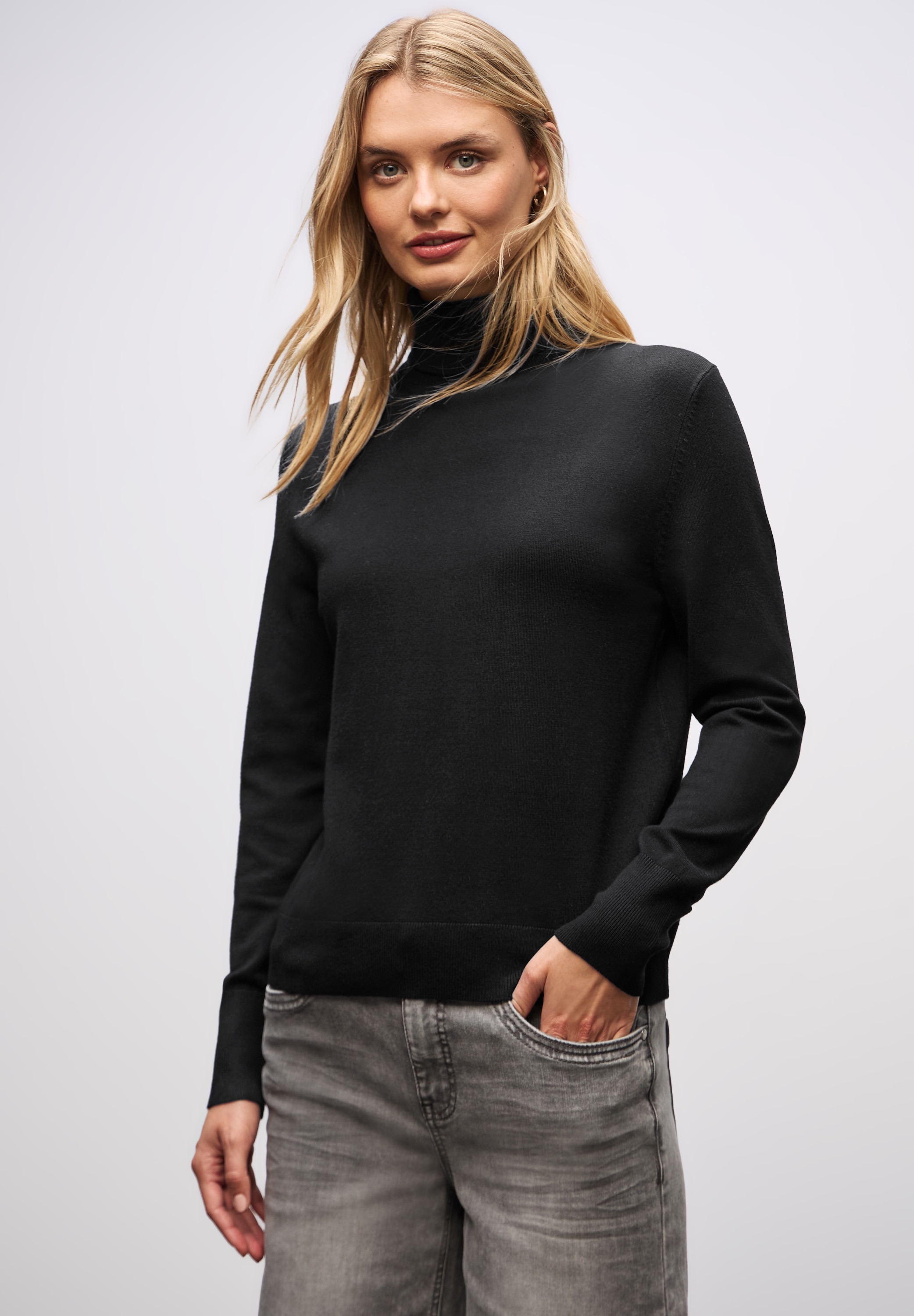 STREET ONE Rollkragenpullover, mit Strick-Struktur günstig online kaufen