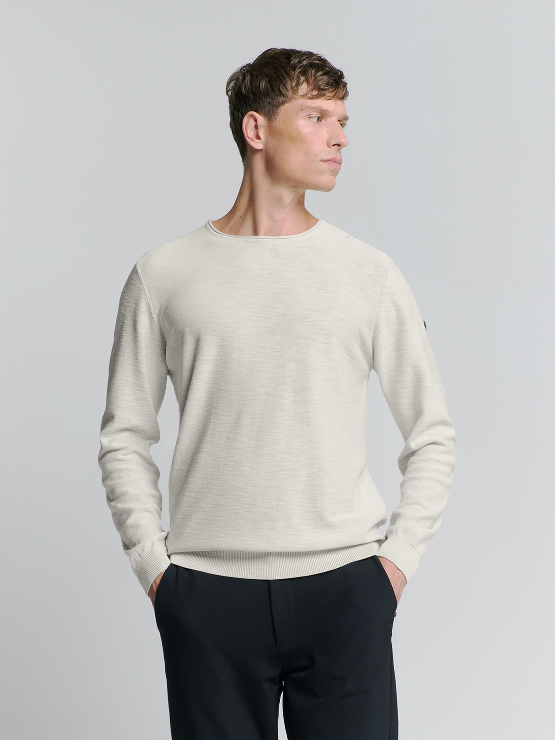 Rundhalspullover »No Excess Pullover mit Rundhalsausschnitt«