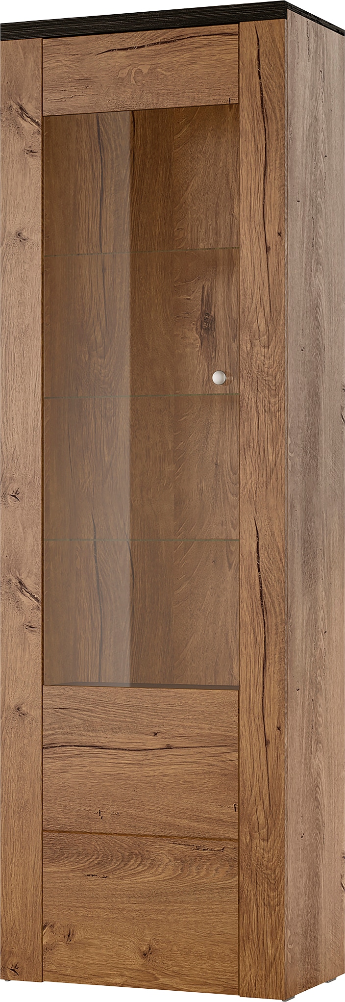 OTTO home Vitrine "Larona, zeitlose Glasvitirne, Hochschrank Höhe 205,6 cm" Stauraumvitrine mit dekorativer Rahmenoptik