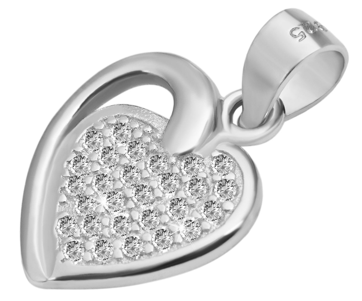 Adelia´s Kettenanhänger »Damen Anhänger – Herzanhänger aus 925 Silber mit Zirkonia« ()  Ein Geschenk, das Freude macht