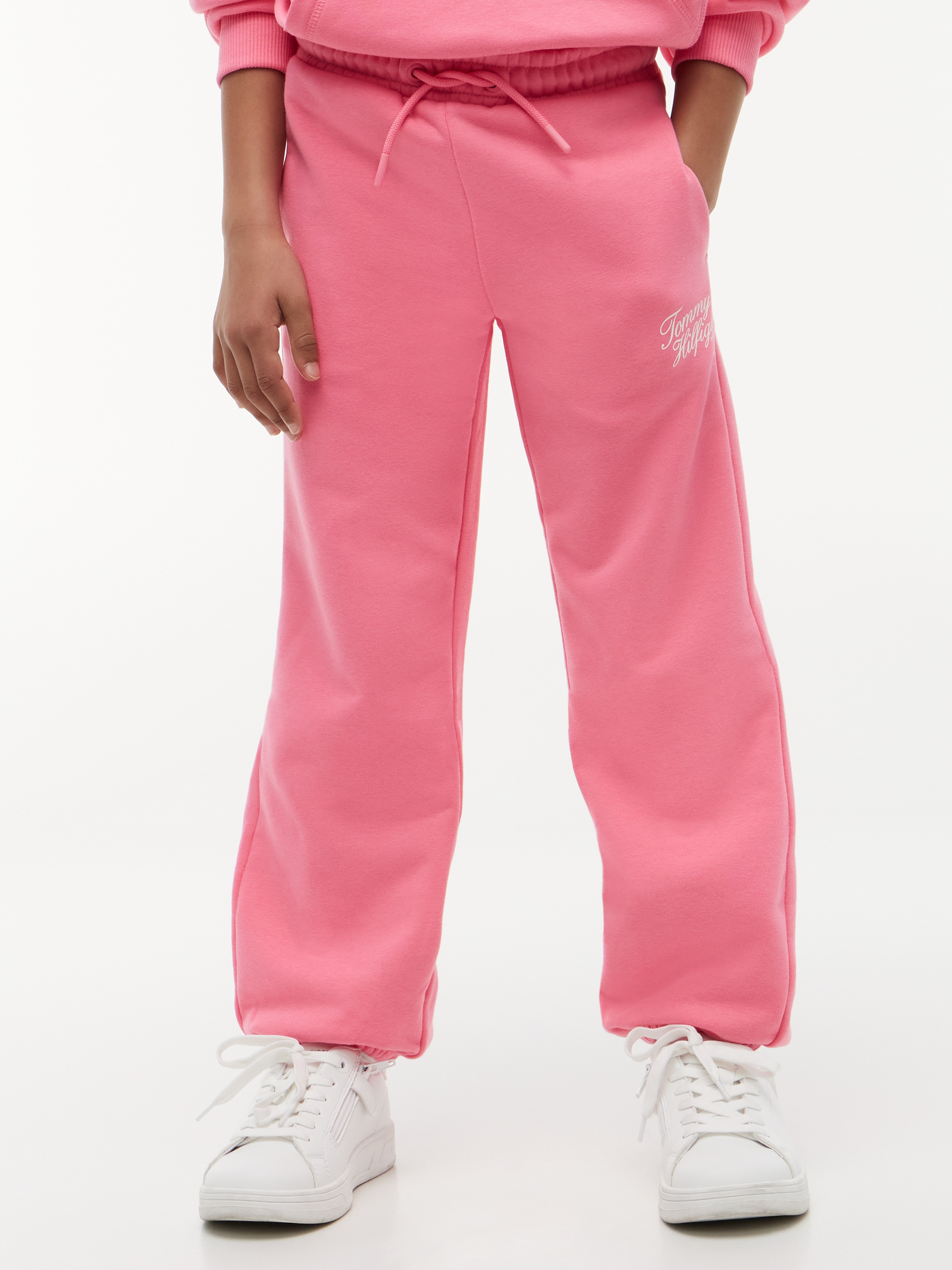Tommy Hilfiger Sweathose "TOMMY SCRIPT SWEATPANTS" Regular Fit, Elastische Bündchen, Kinder bis 16 Jahre