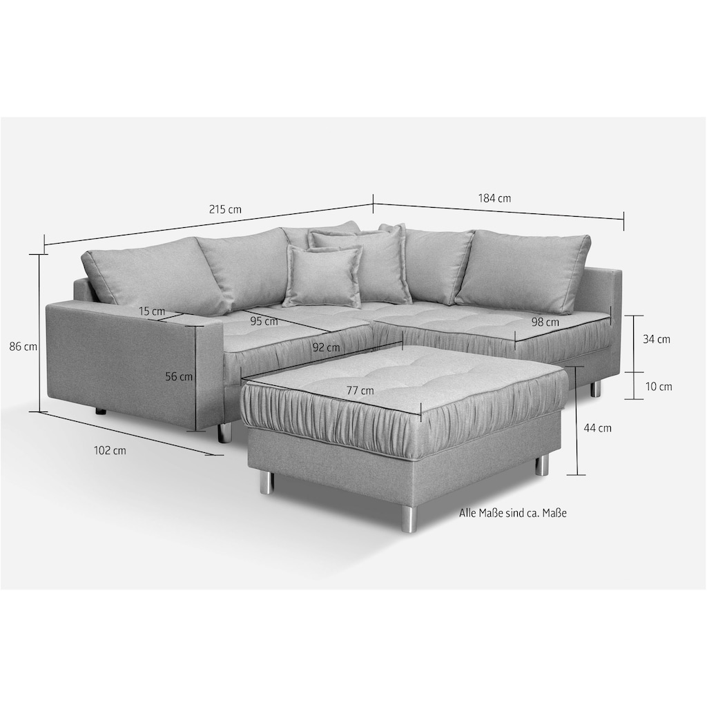 COLLECTION AB Ecksofa »Cannes L-Form«