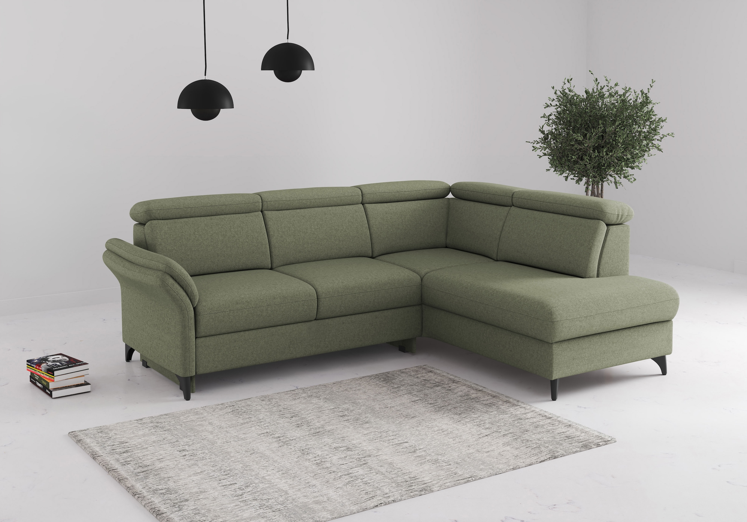sit&more Ecksofa "Glendale, L-Form" inkl. Kopfteilverstellung, wahlweise mit Vorziehsitz und Bettkasten
