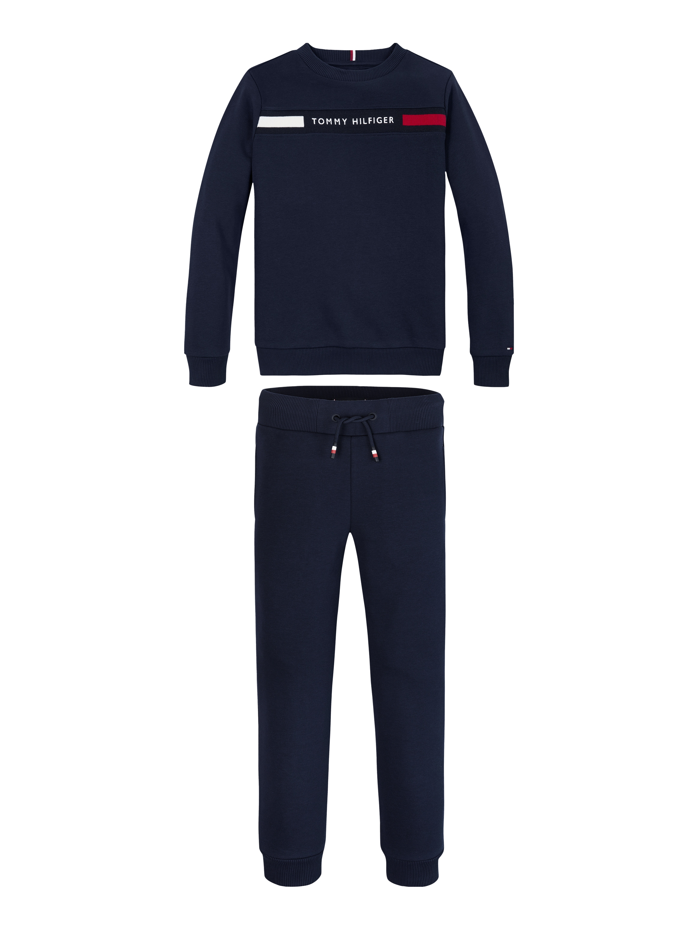 Tommy Hilfiger Langarmshirt & Hose »TH RIB INSERT SET«, mit Logoschriftzug