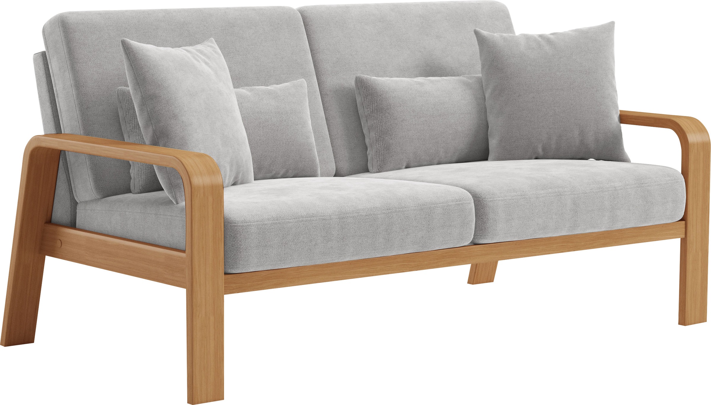 sit&more 2,5-Sitzer »Kolding«, Armlehnen aus eichefarbigem Buchenholz, verschiedene Bezüge und Farben