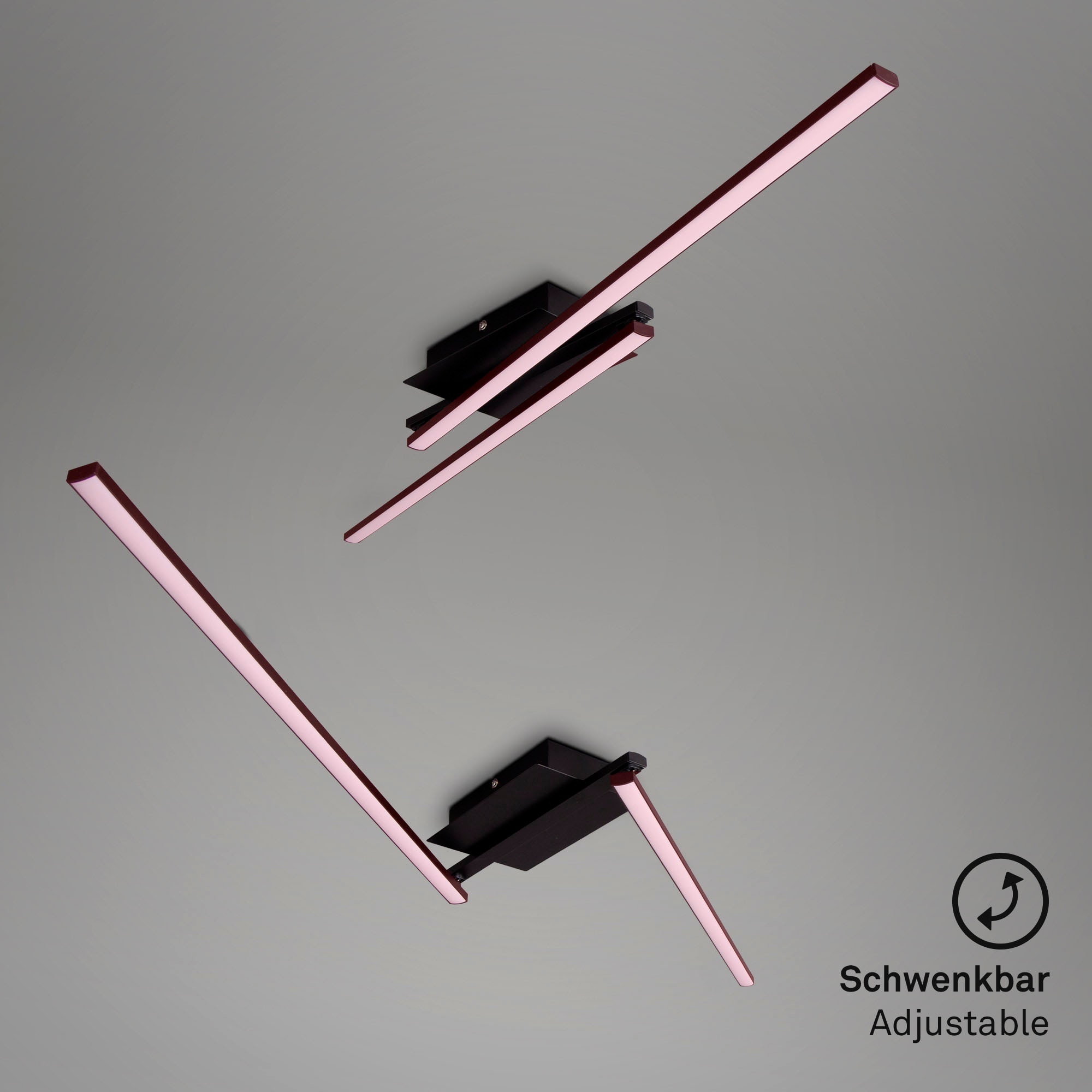 Briloner Leuchten Deckenleuchte »Deckenleuchte STAFF«, LED Deckenleuchte 2-flammig schwenkbar schwarz 3000K 12W Metall