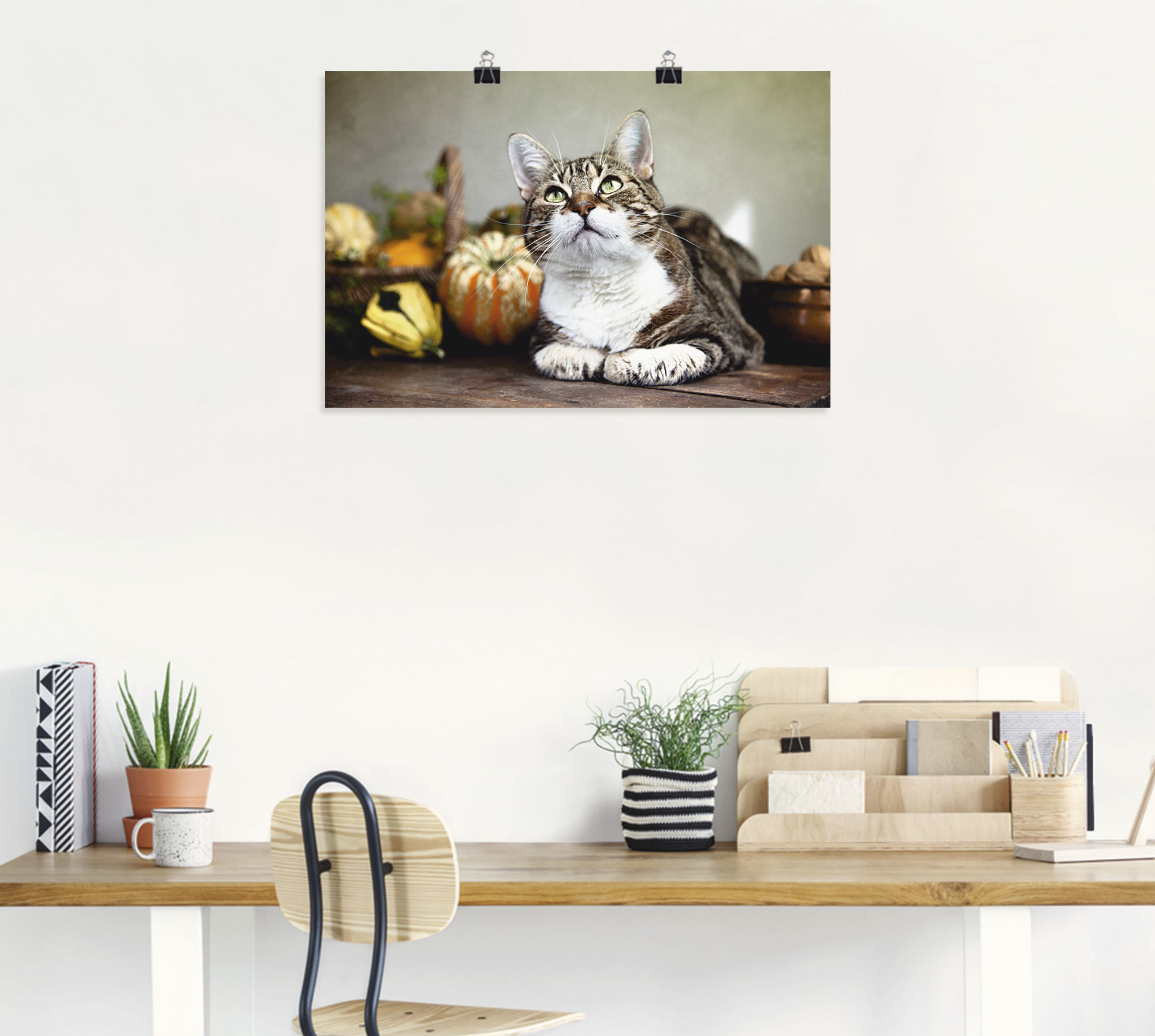 Thumbnail - Artland Poster "Katze und Herbstdeko" Haustiere 1 Stk. tlg. ohne Rahmen