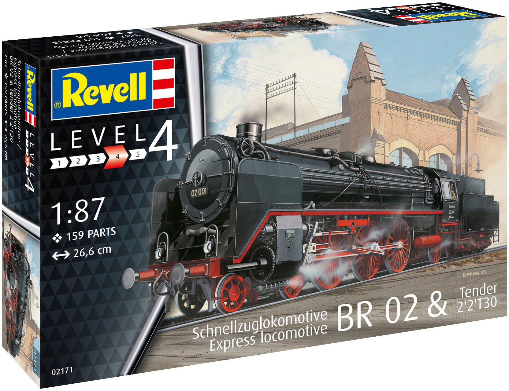 Revell® Modellbausatz »H0 Schnellzuglokomotive BR02 & Tender 2'2' T30«, 1:87, Made in Europe