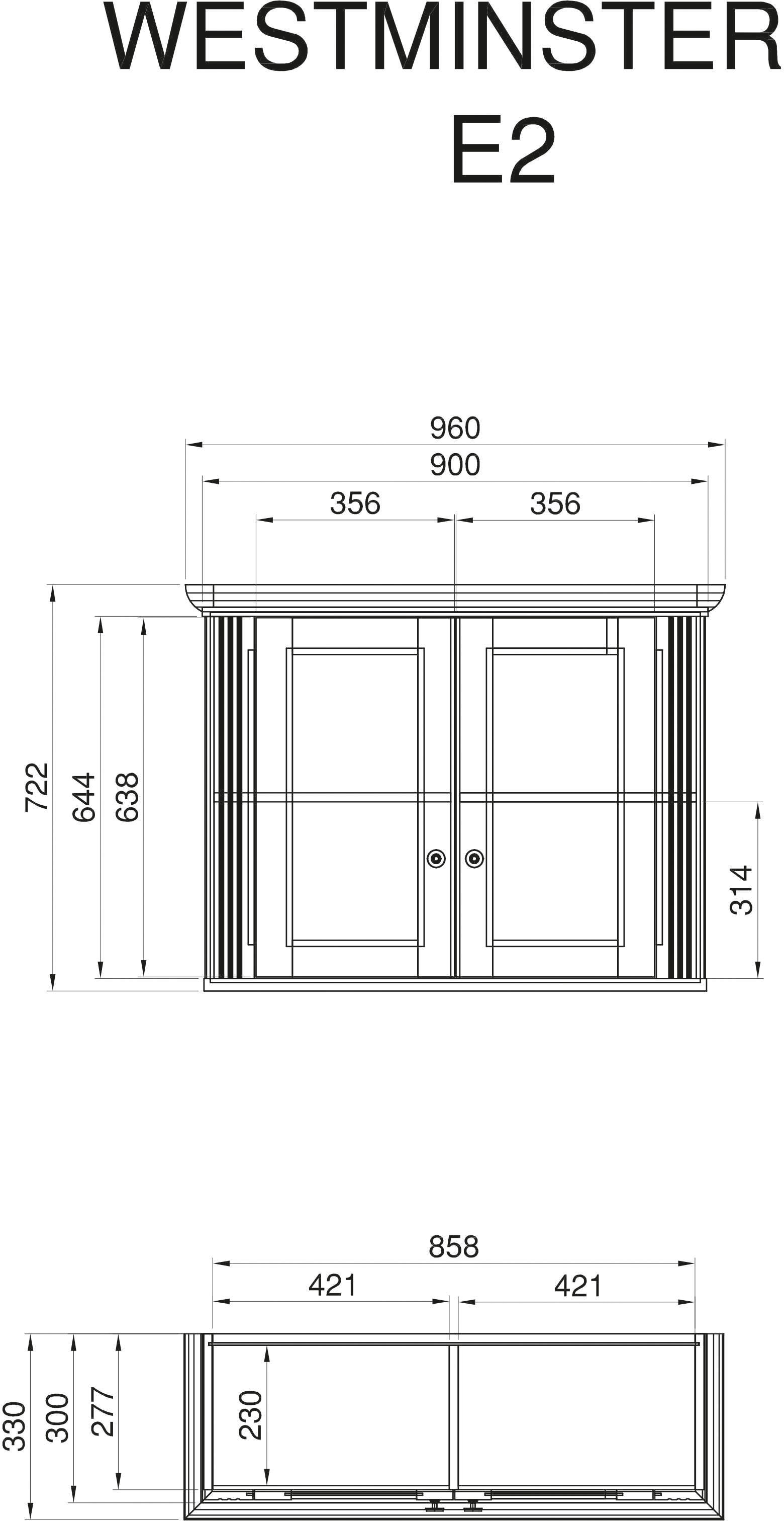 Kochstation Küche »KS-Westminster«, Breite 270 cm, ohne E-Geräte