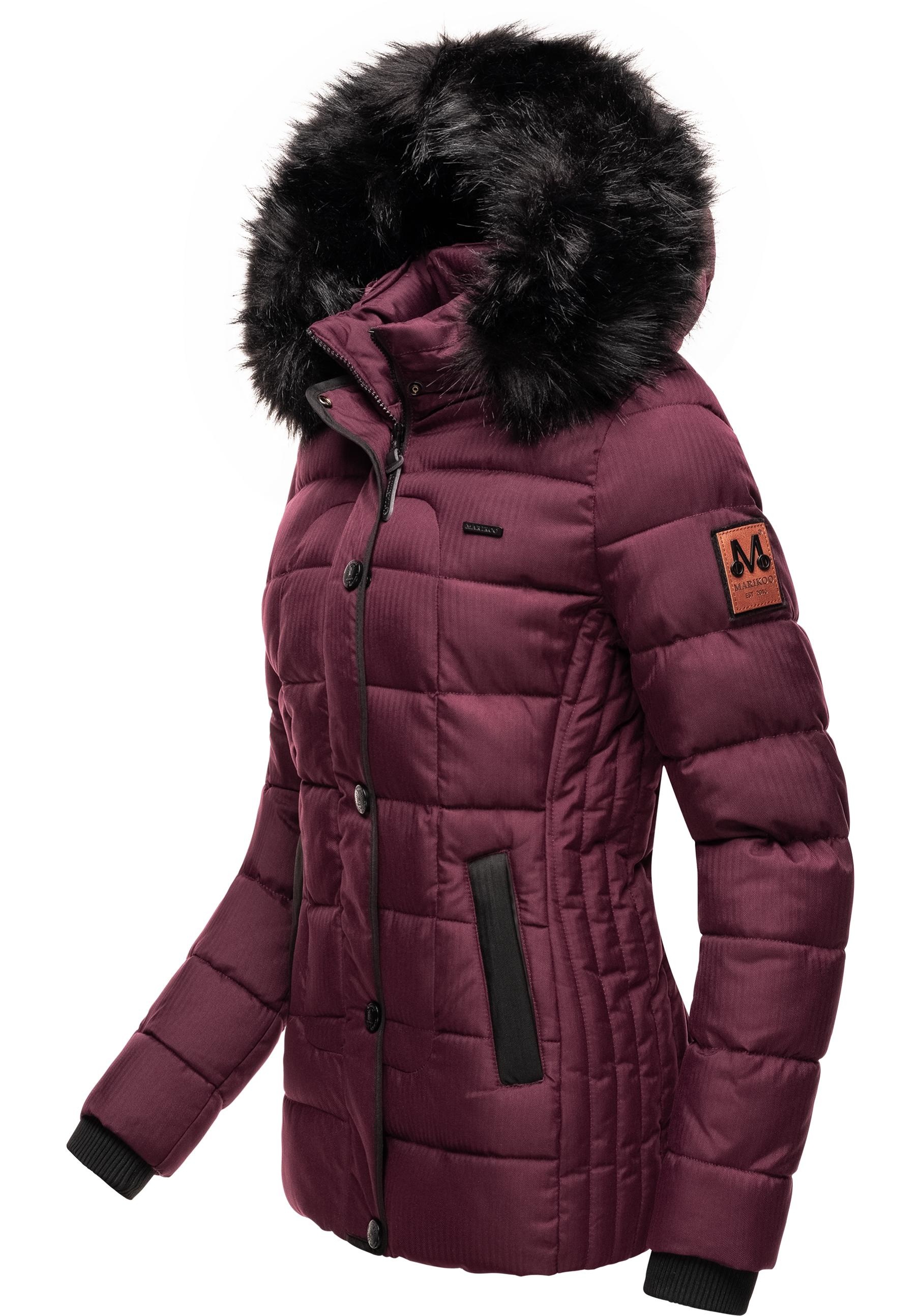 Marikoo Steppjacke "Unique" mit Kapuze modische Winterjacke mit Kunstpelz-K günstig online kaufen