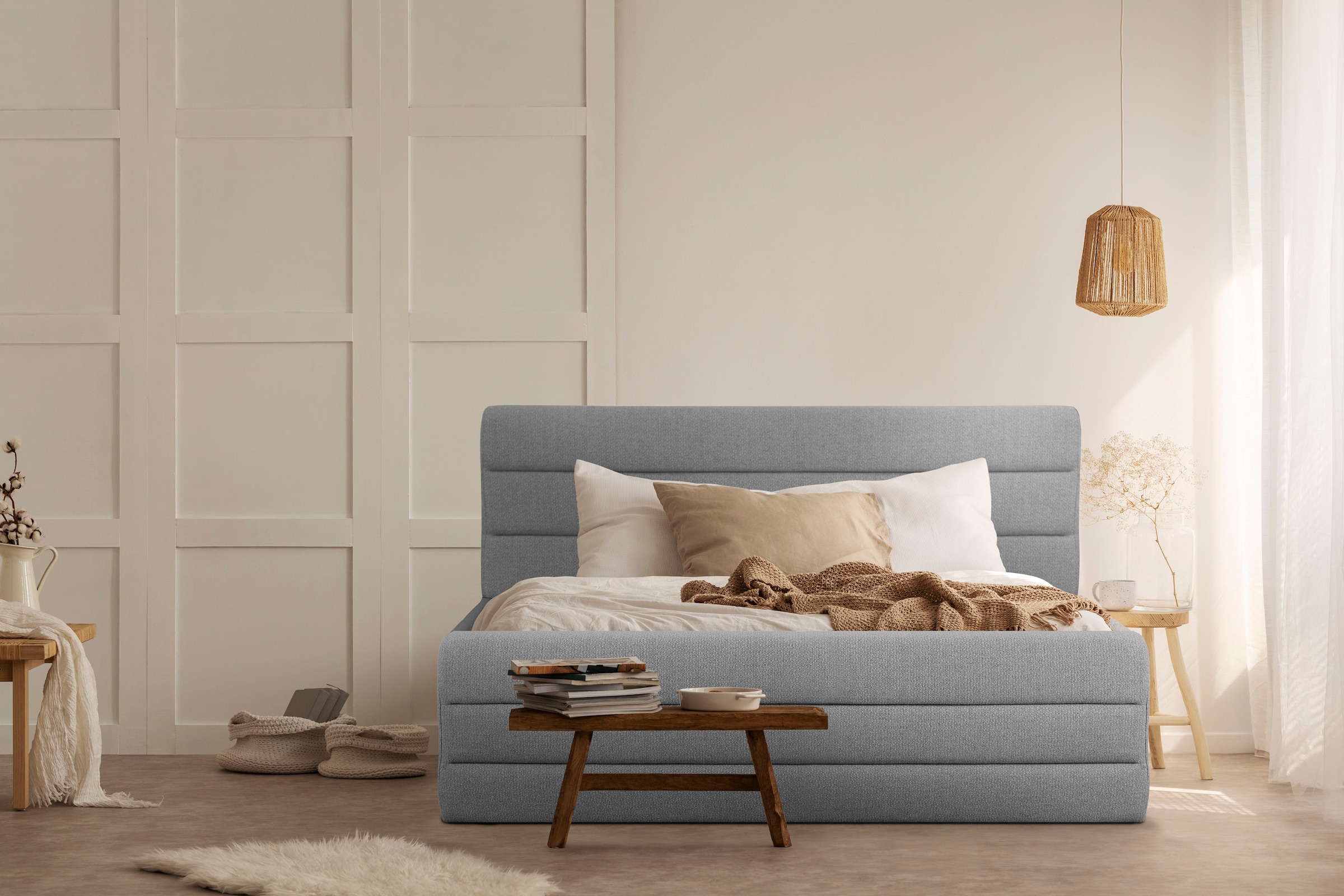 Home affaire Polsterbett "Merrit" Quernaht im Kopf- und Fußteil, in 5 Breit günstig online kaufen