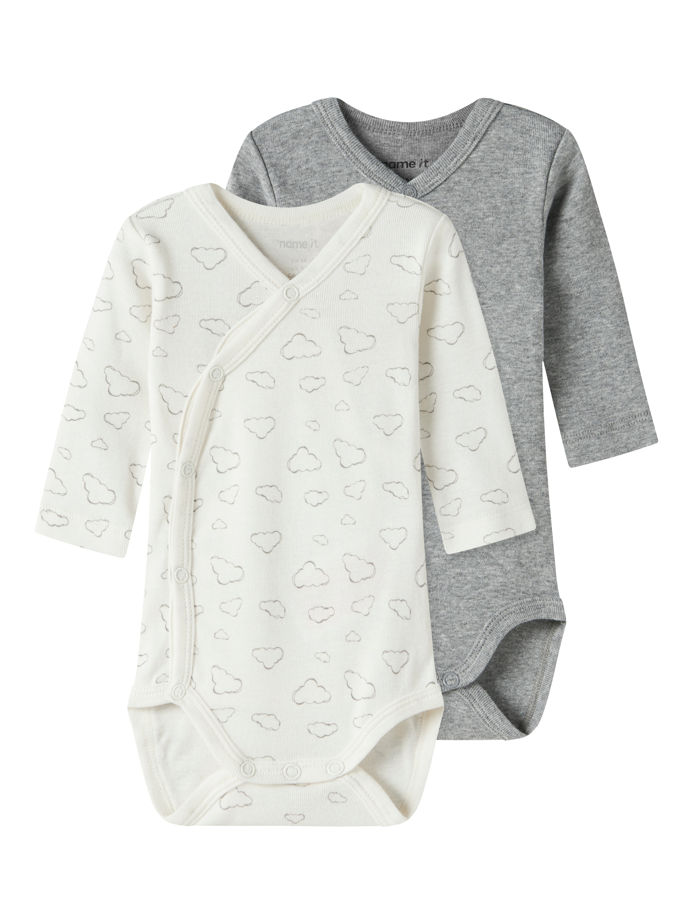 Name It Langarmwickelbody "NBNBODY 2P LS WRAP CLOUD NOOS" Packung, 2 tlg.
