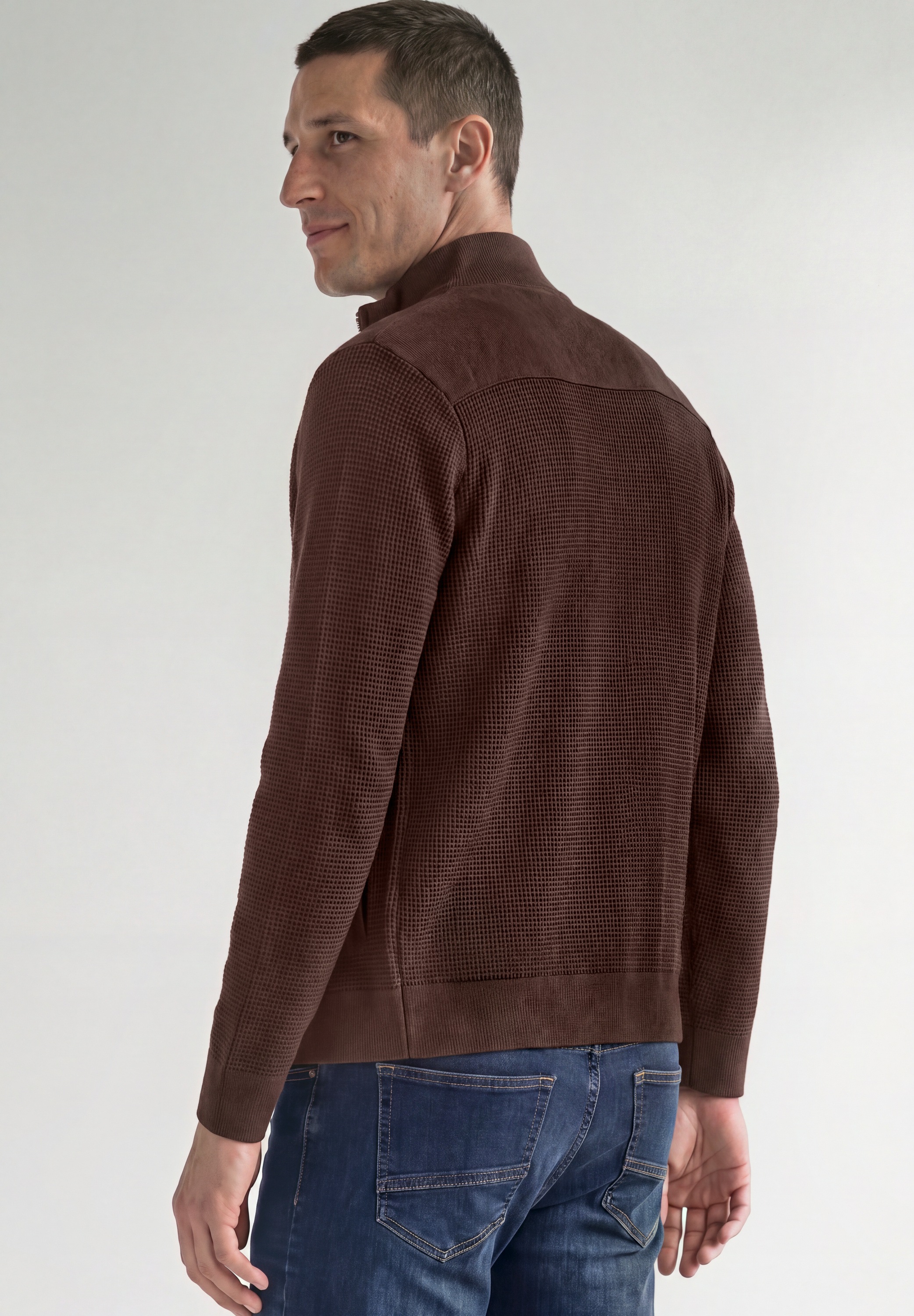 STREET ONE MEN Cardigan mit Stehkragen