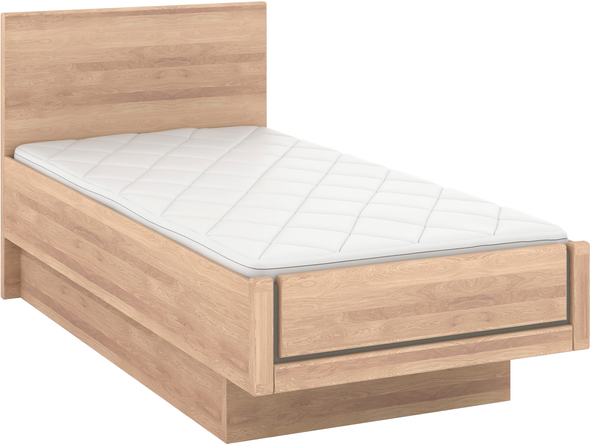 Musterring Holzbett »Sorrent, Bettgestell, Bettrahmen, teilmassiv Eiche« MADE IN GERMANY,  Eiche teilmassiv, Liegehöhenverstellung, in schwebender Optik