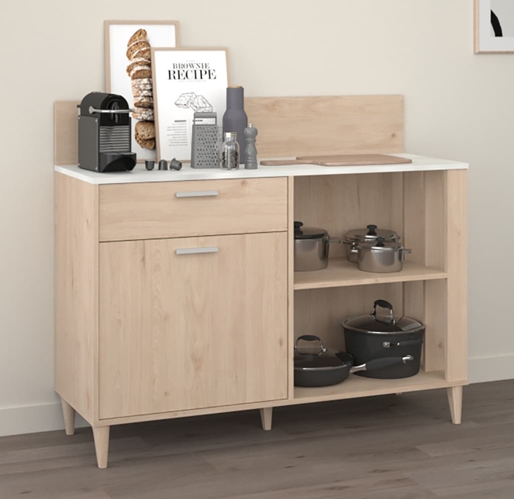 Mehrzweckschrank PARISOT, B:120cm H:100cm T:41cm, braun, Spanplatte, Küche, Schränke, "Gala 12"