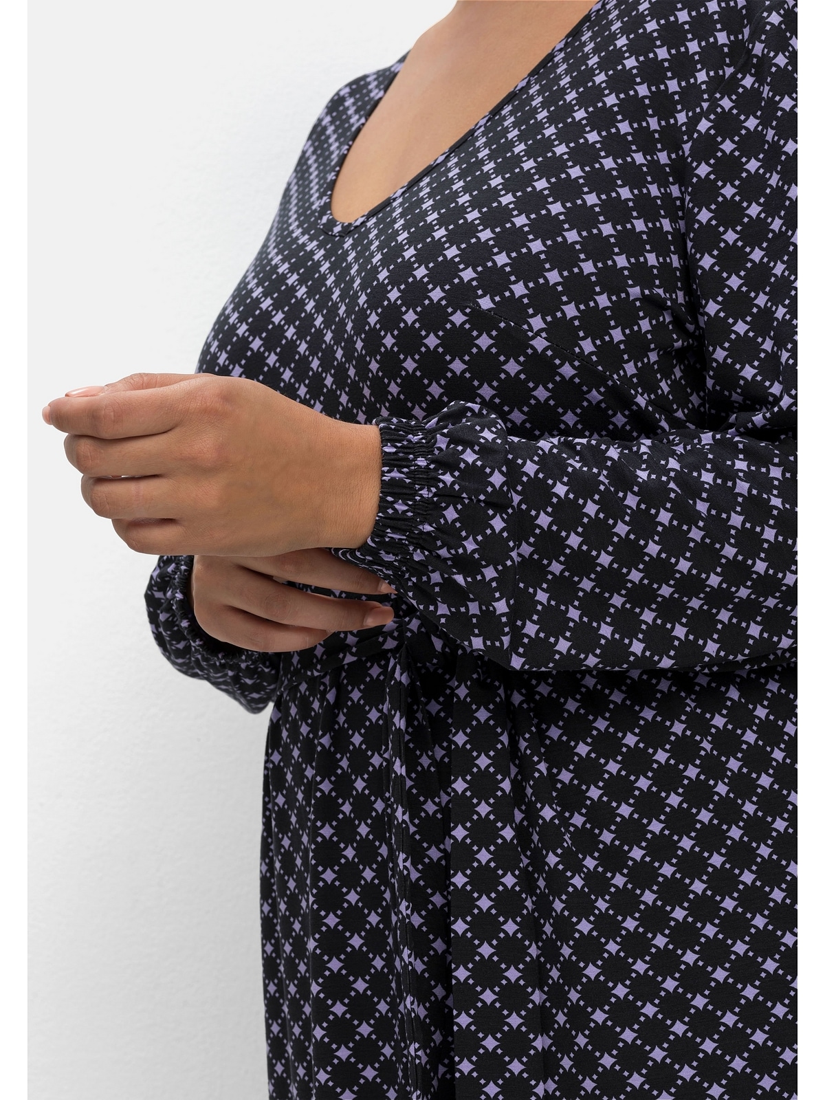 Sheego Jerseykleid »Große Größen«, in Petite-Größe, mit Alloverprint für  kaufen | BAUR